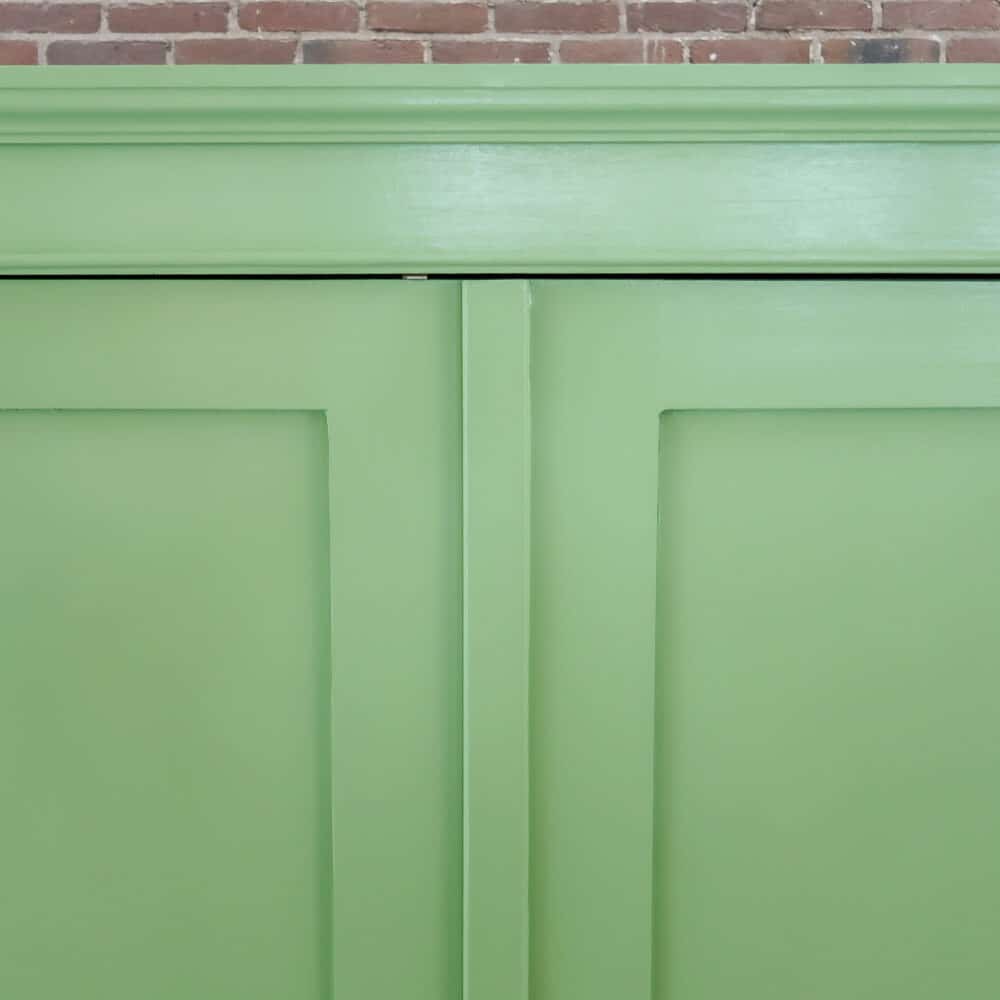 Brocante groene linnenkast - Afbeelding 3