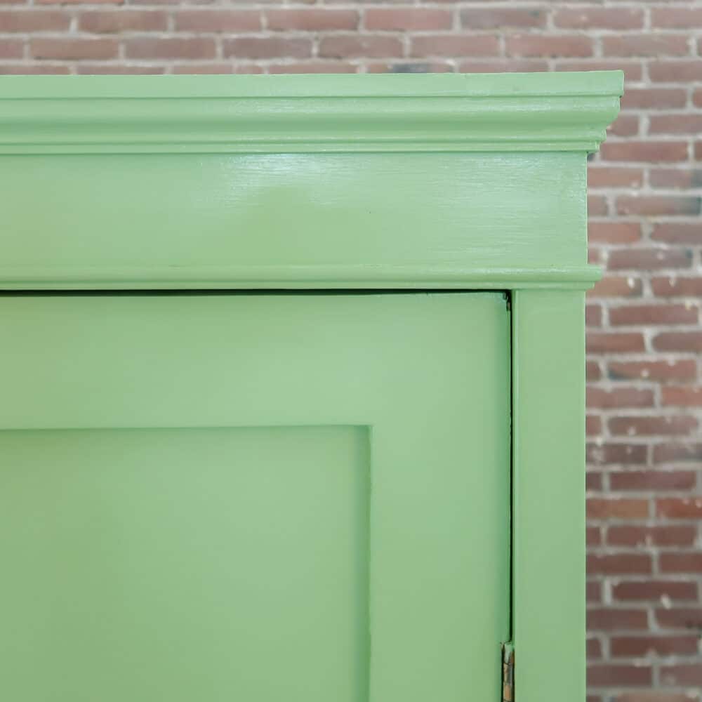 Brocante groene linnenkast - Afbeelding 4