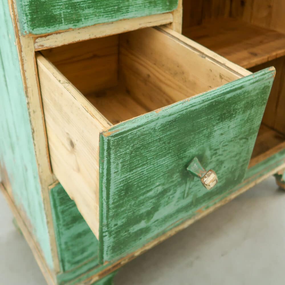 Antieke groene kast - Afbeelding 4