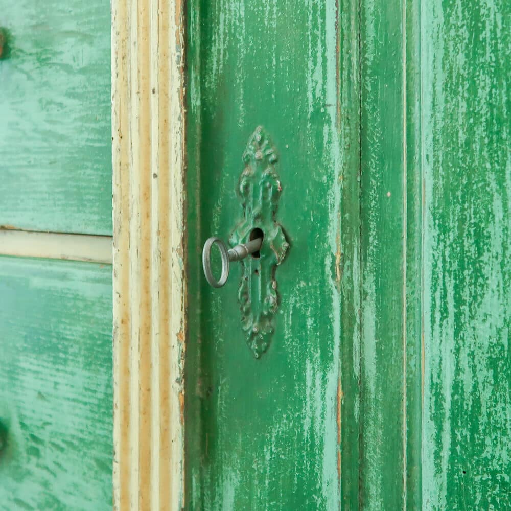 Antieke groene kast - Afbeelding 10