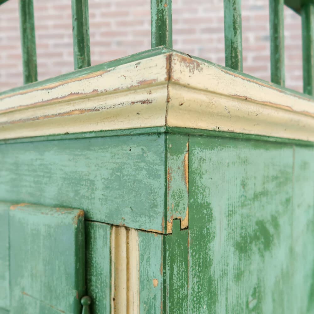 Antieke groene kast - Afbeelding 6