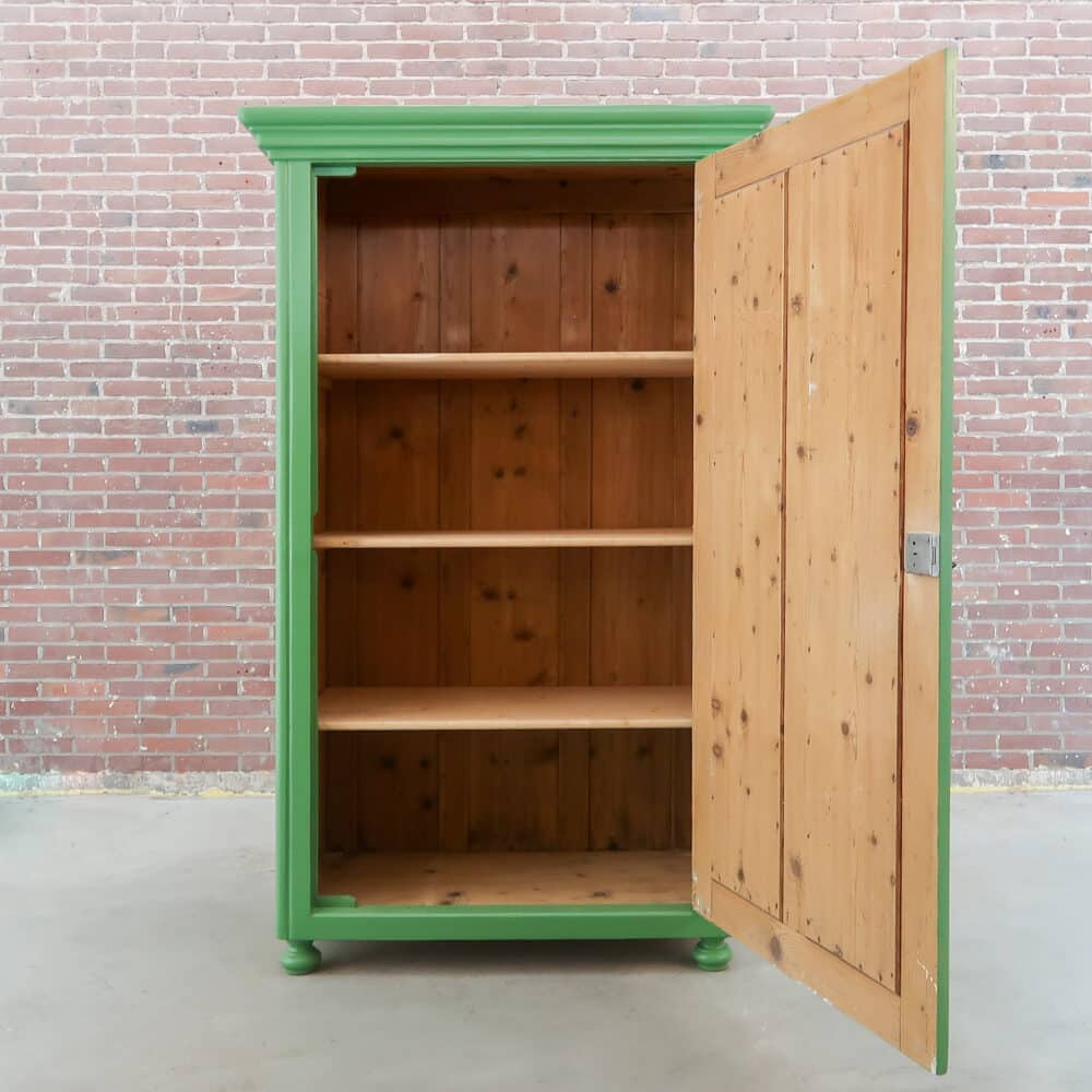 Groene eendeurs linnenkast - Afbeelding 2