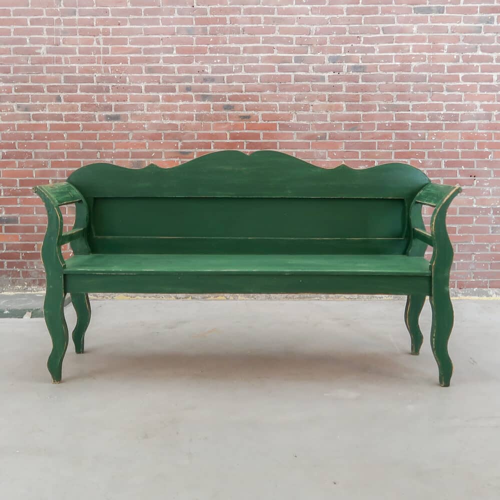 Brocante groene bank - Afbeelding 2