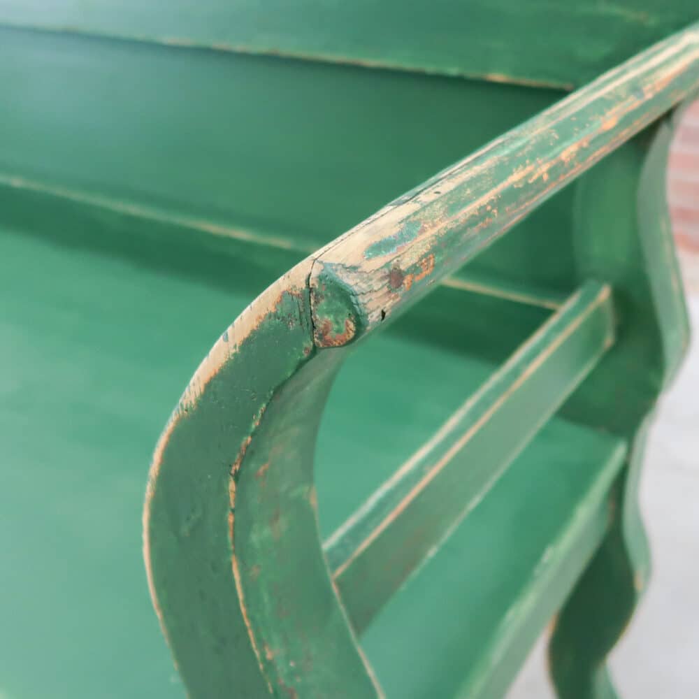 Brocante groene bank - Afbeelding 4