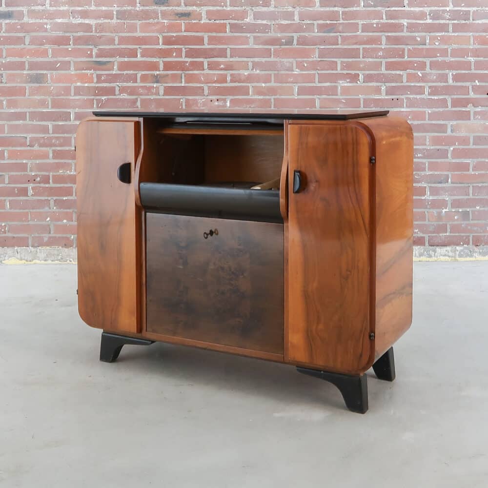 Art Deco platenkast met rolluik – Bild 3