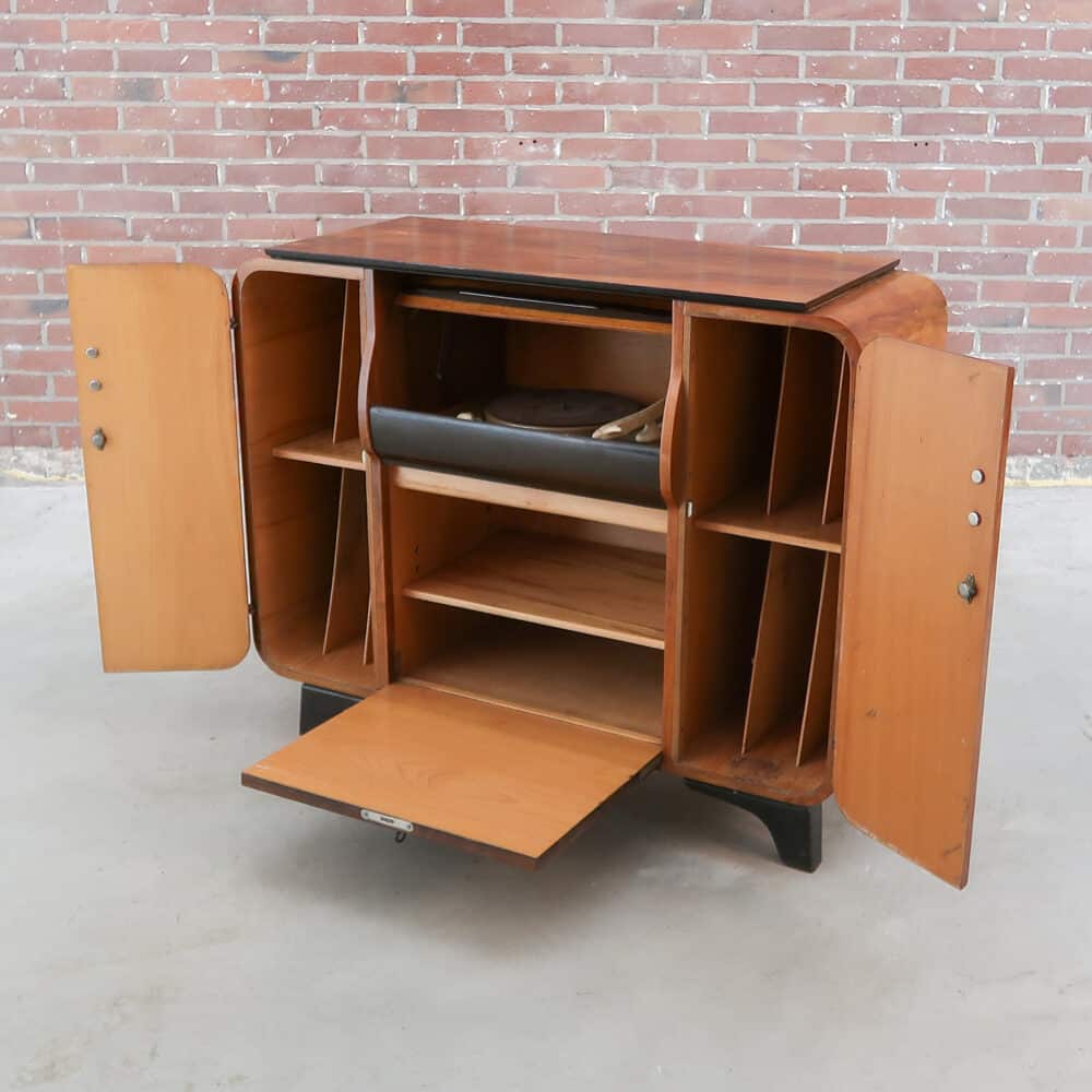 Art Deco platenkast met rolluik – Bild 4