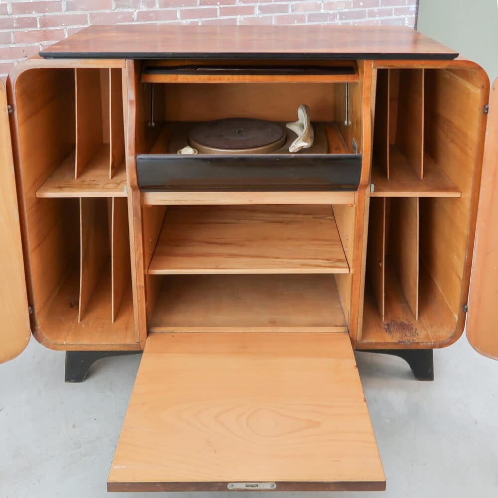 Art Deco platenkast met rolluik – Bild 5