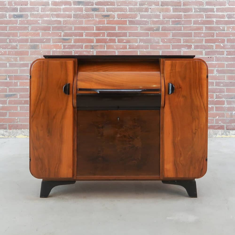 Art Deco platenkast met rolluik – Bild 2