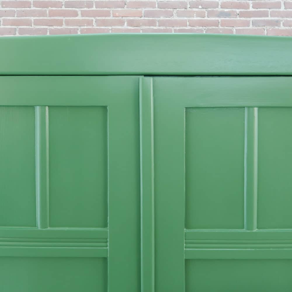 Brocante groene linnenkast - Afbeelding 3