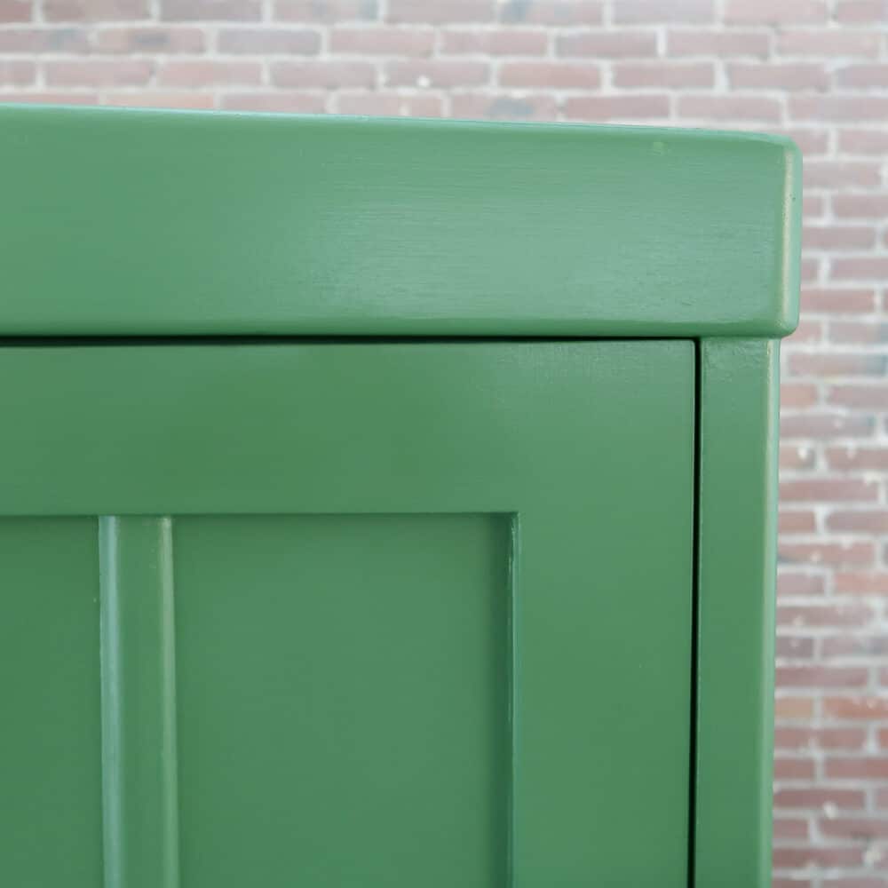 Brocante groene linnenkast - Afbeelding 4