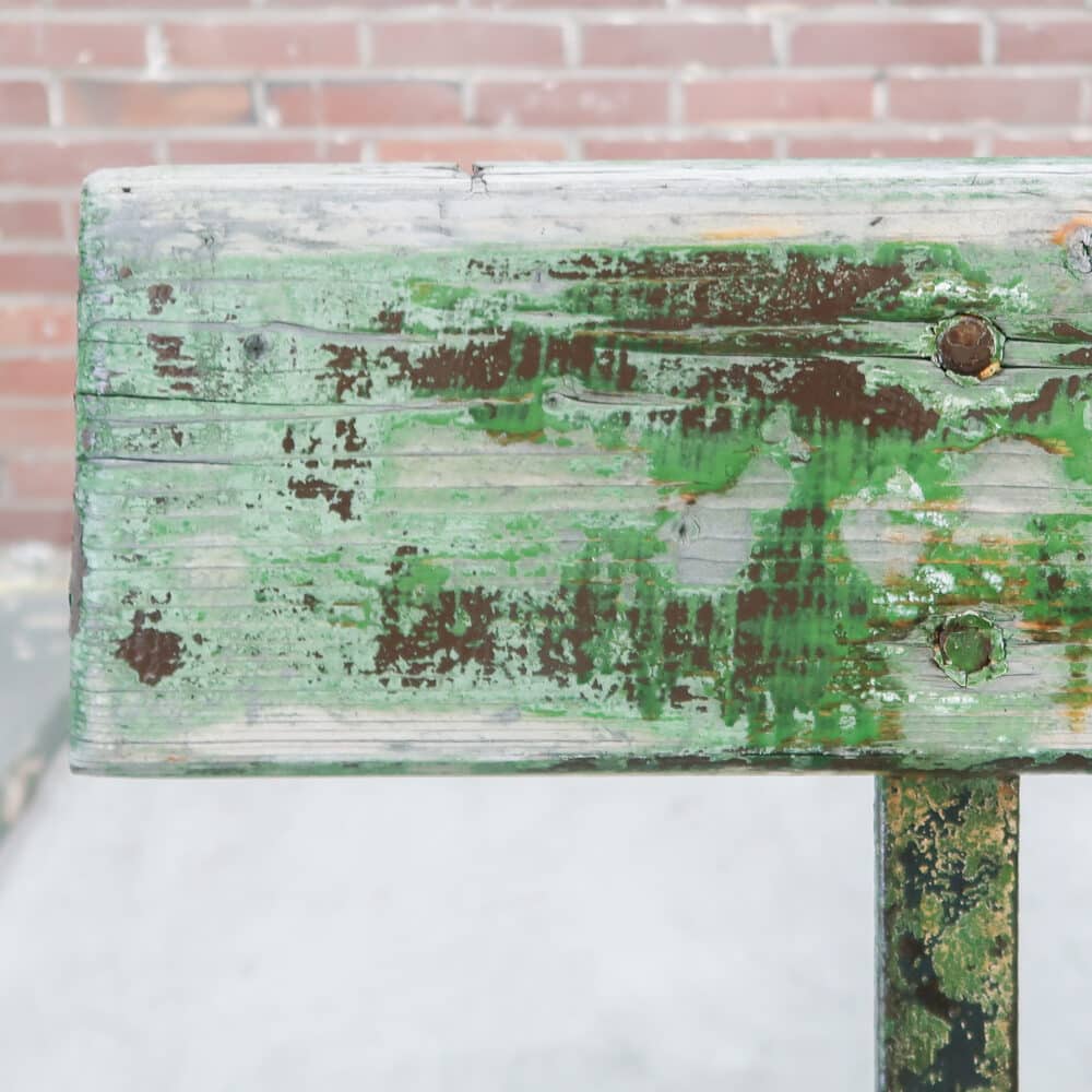 Groene brocante parkbank - Afbeelding 4
