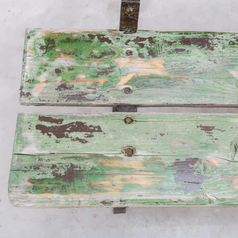 Groene brocante parkbank - Afbeelding 7