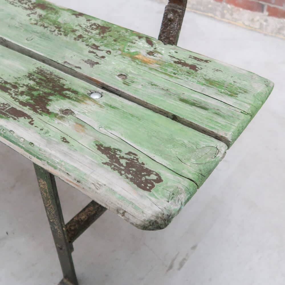 Groene brocante parkbank - Afbeelding 6