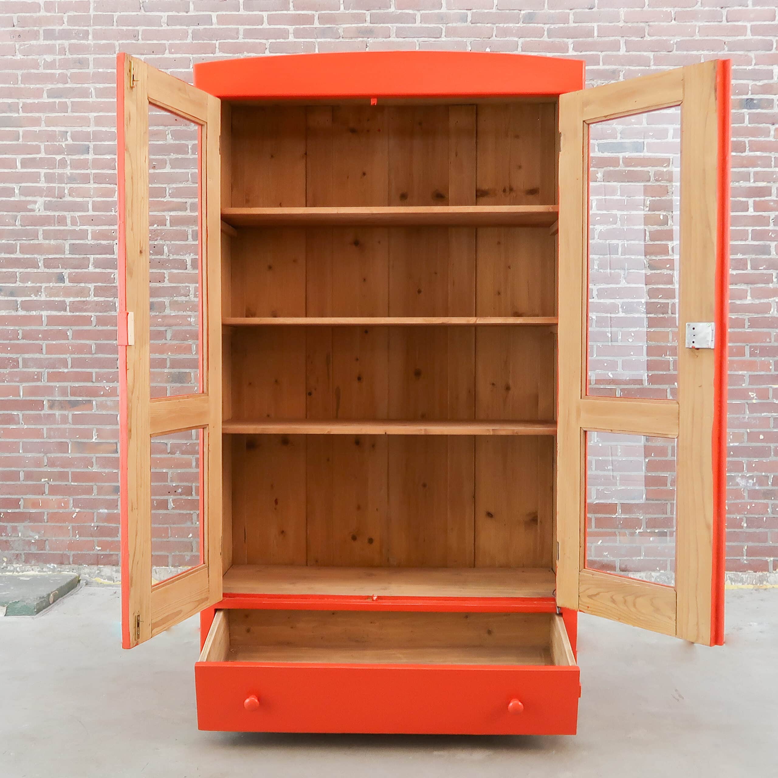 Terra oranje vitrinekast - Afbeelding 2