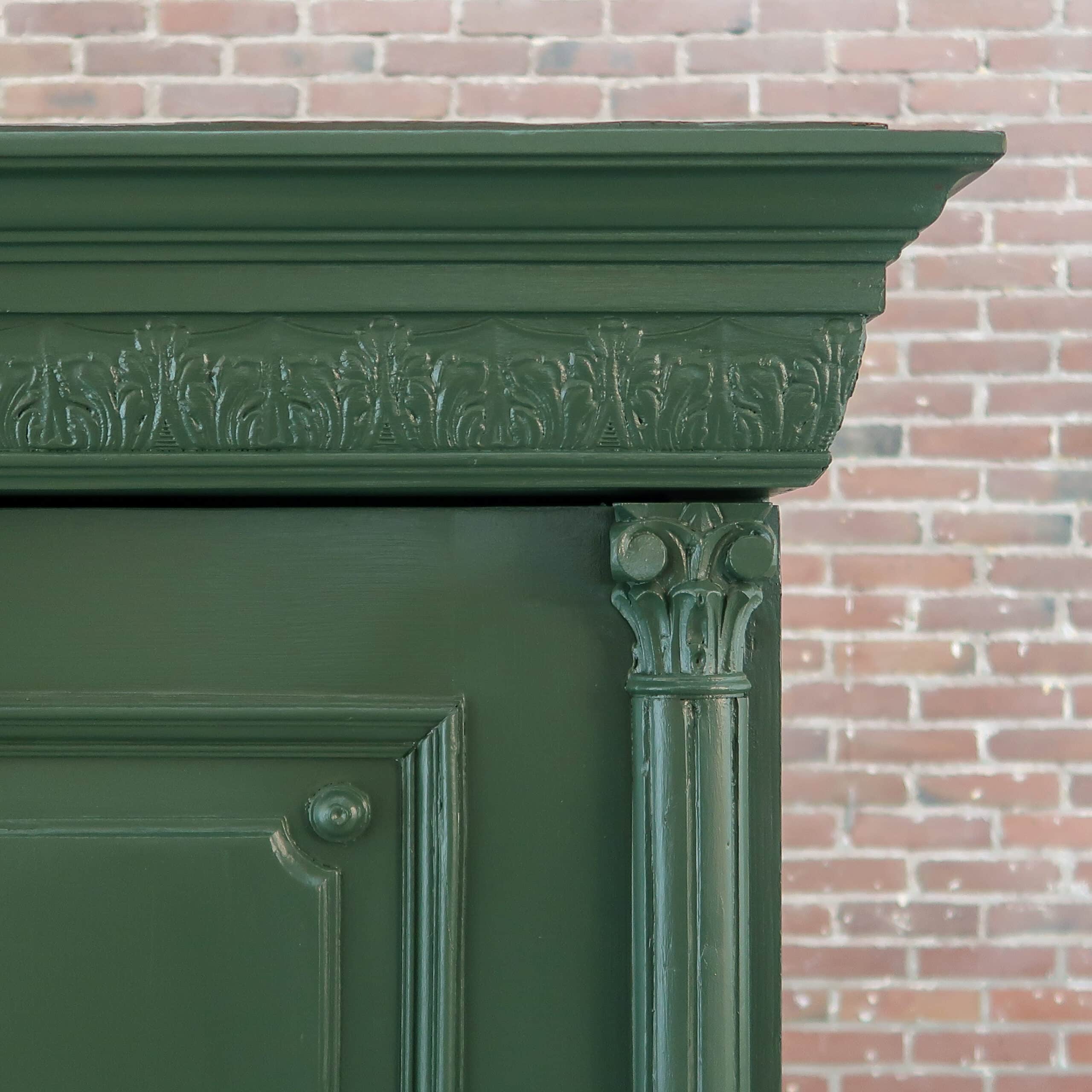 Brocante groene linnenkast - Afbeelding 4