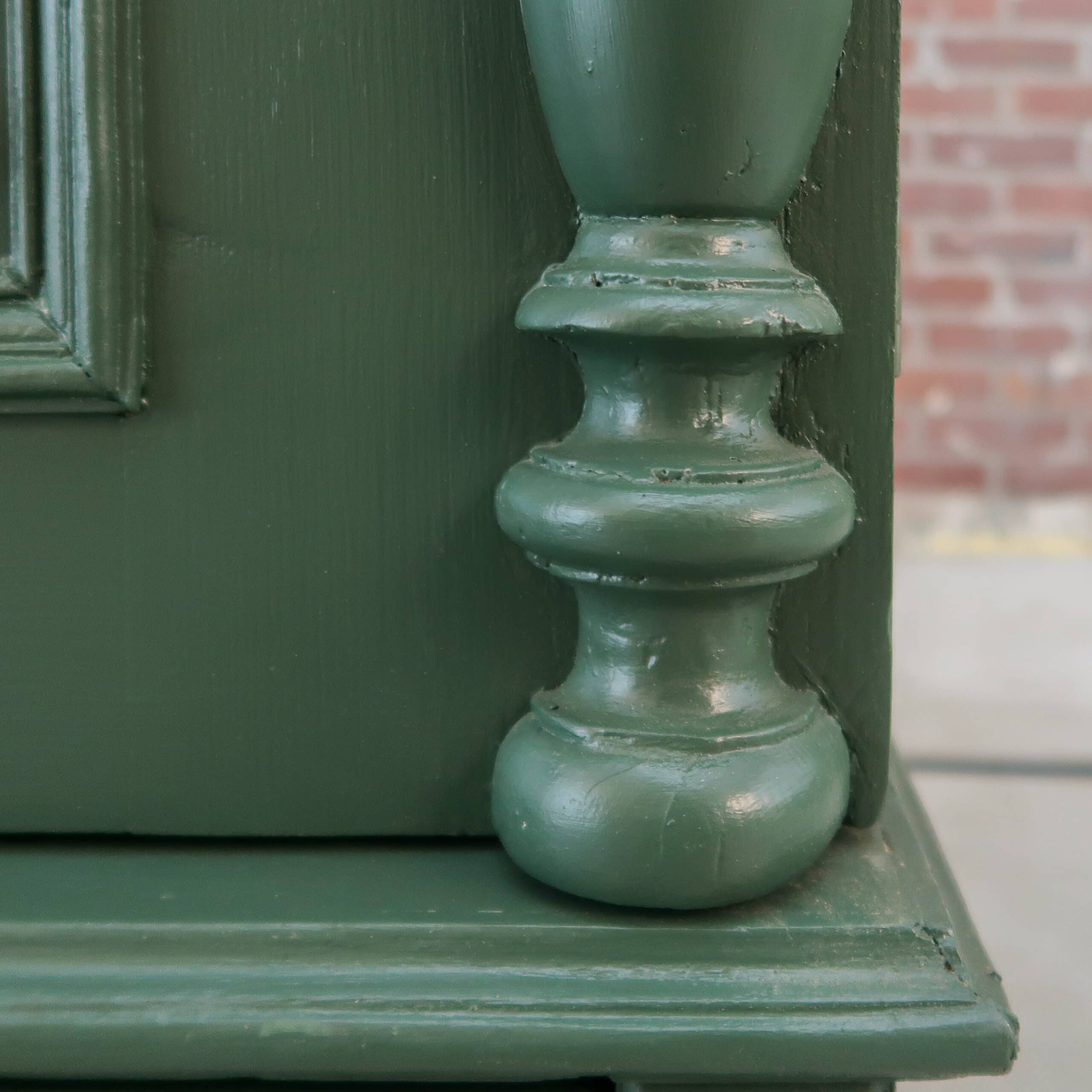 Brocante groene linnenkast - Afbeelding 8