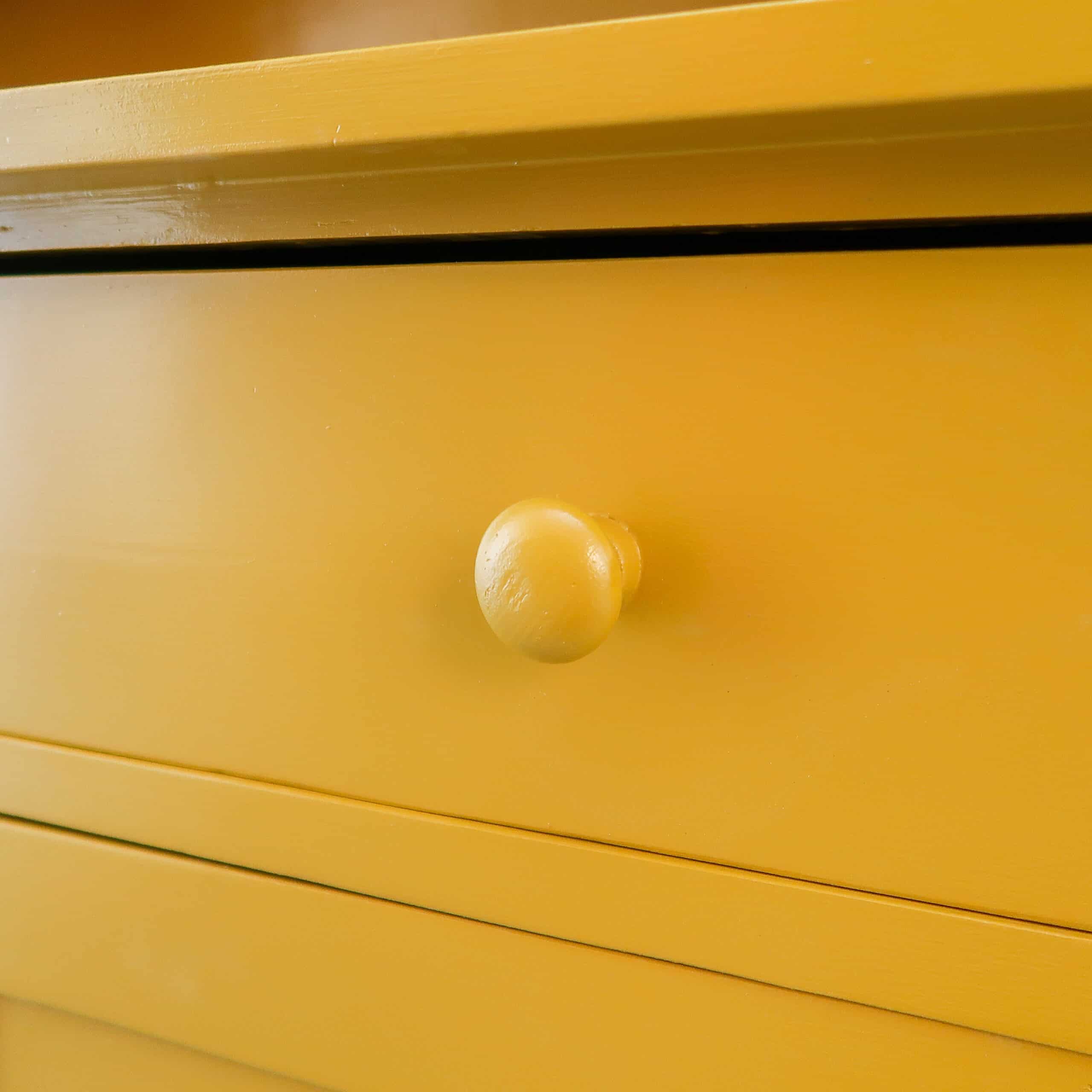 Brocante gele buffetkast - Afbeelding 7