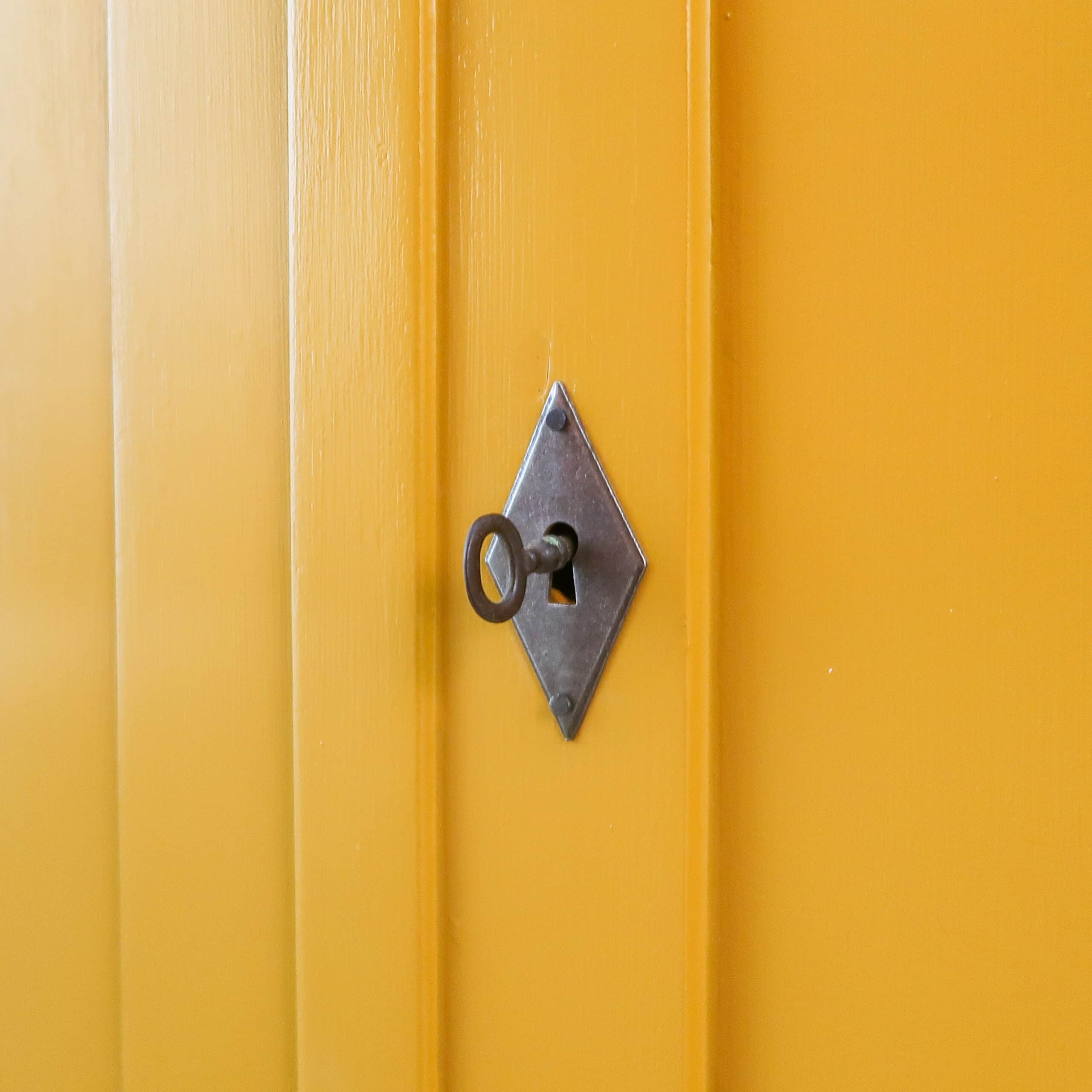 Brocante gele buffetkast - Afbeelding 8