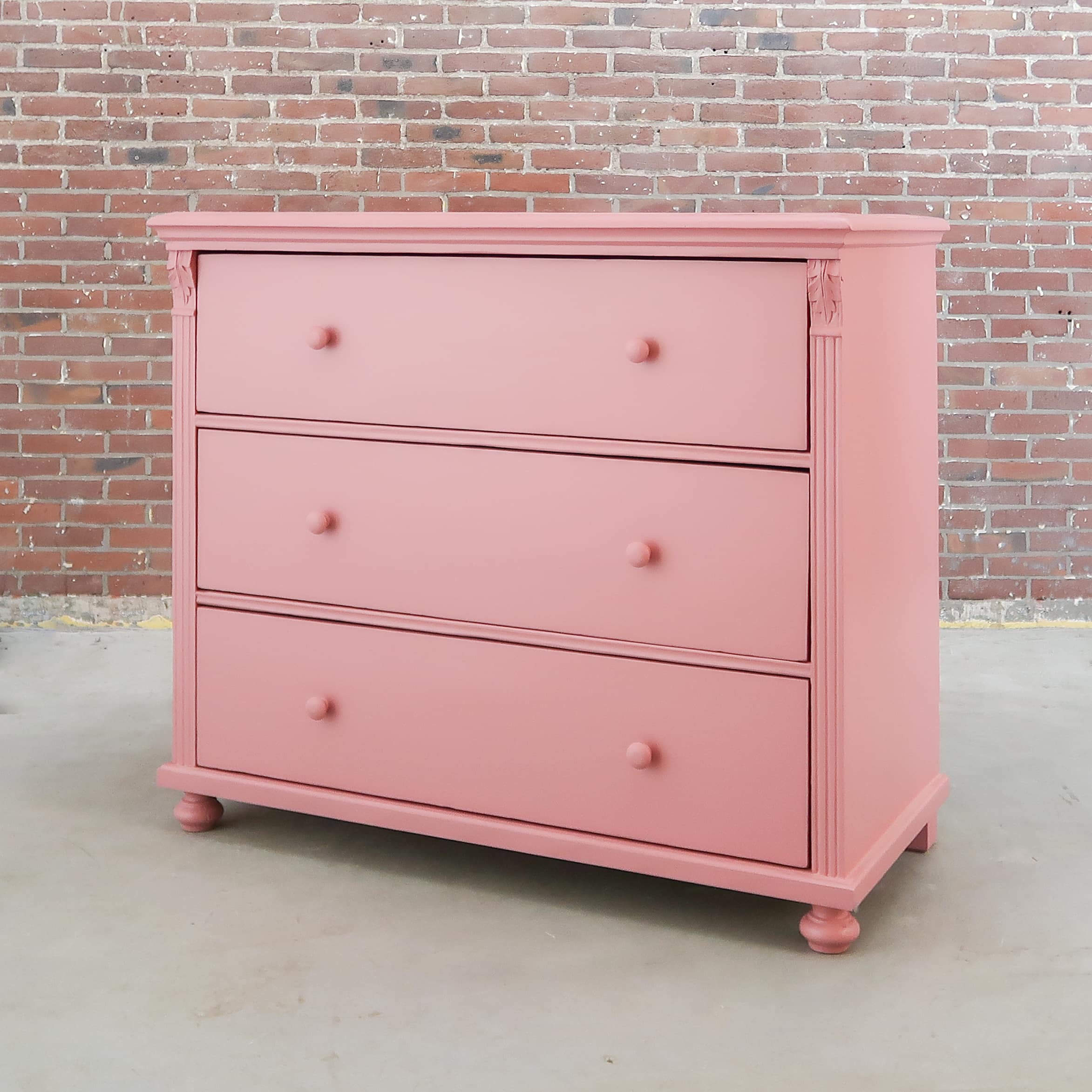 Brocante roze dressoir - Afbeelding 7