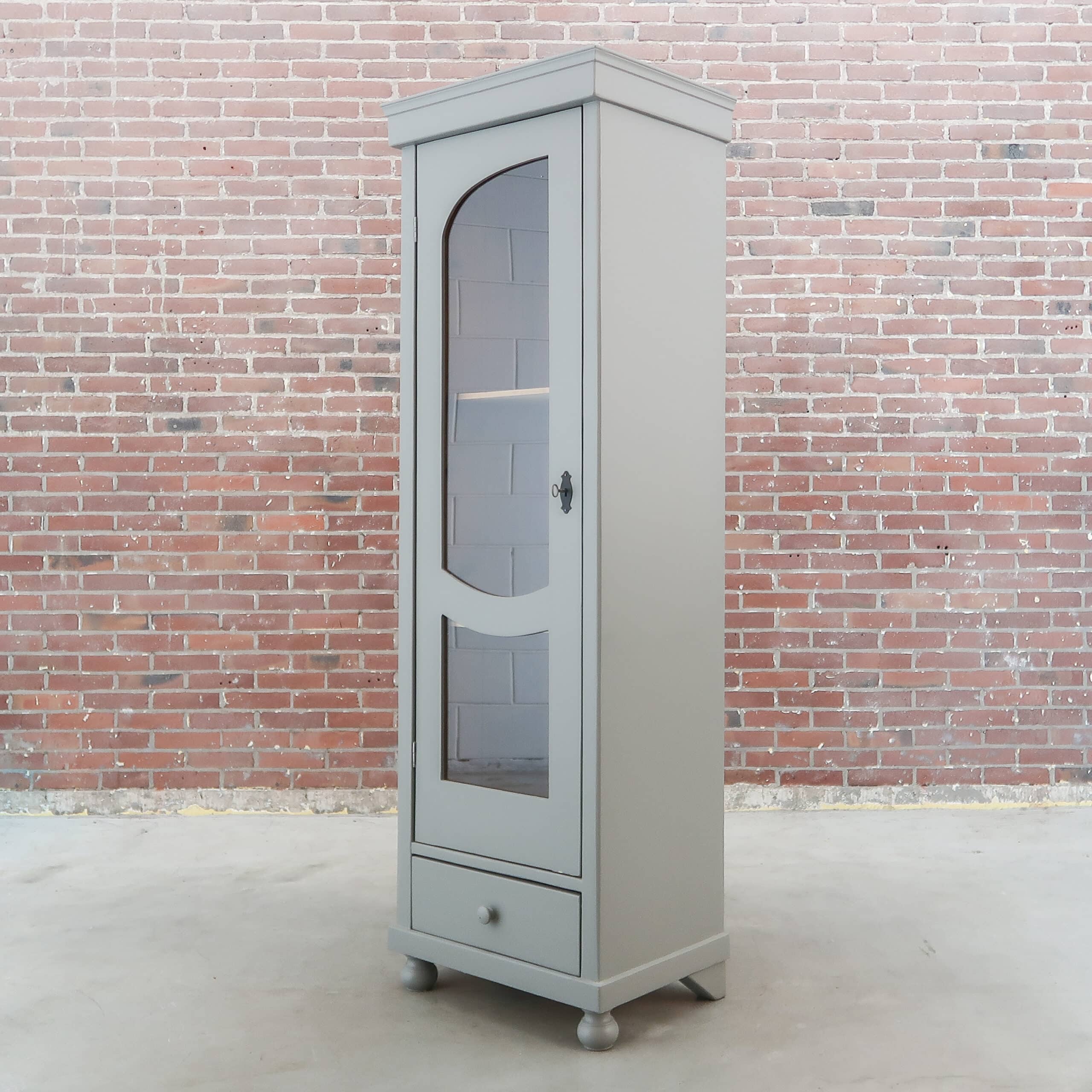 Grijze eendeurs vitrinekast - Afbeelding 6