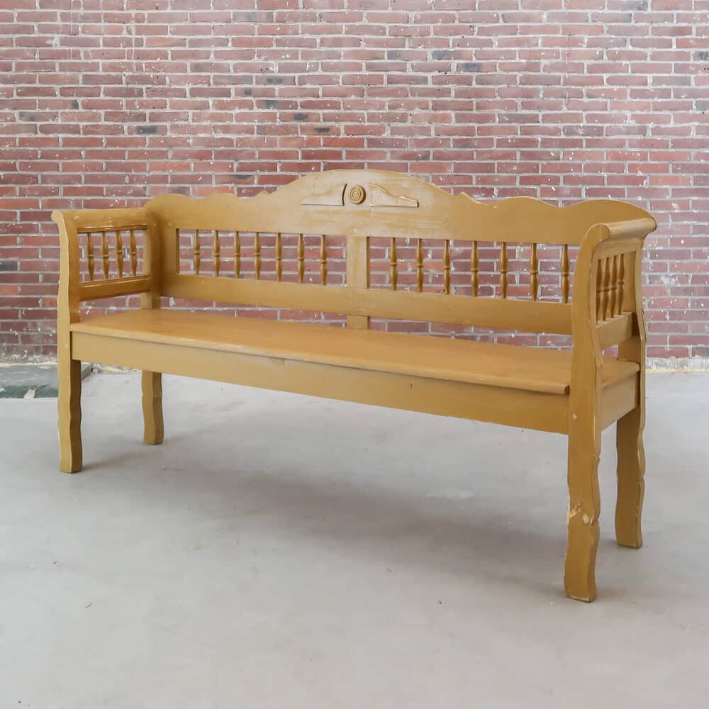 Brocante houten bank – Bild 2