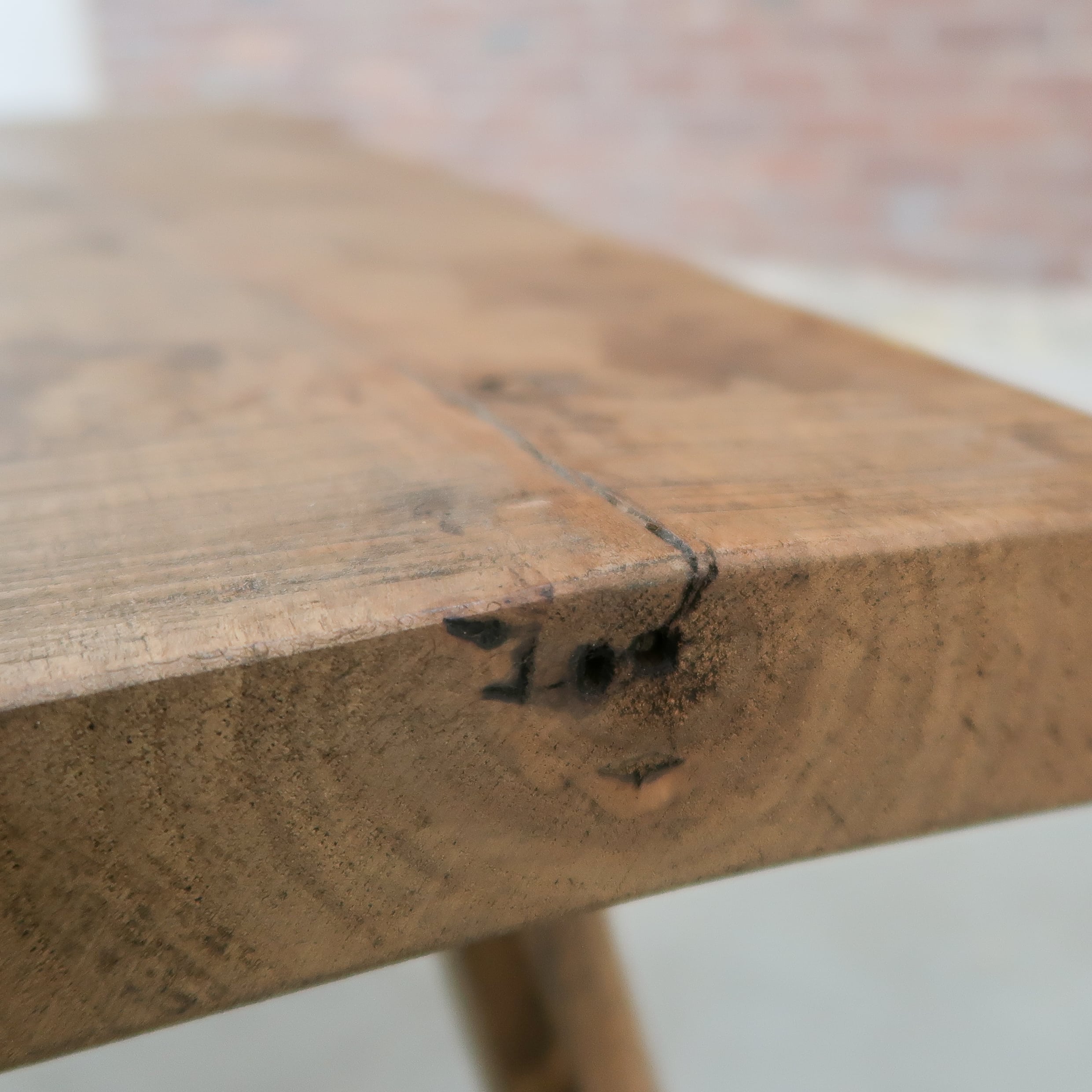 Brocante houten bankje - Afbeelding 6