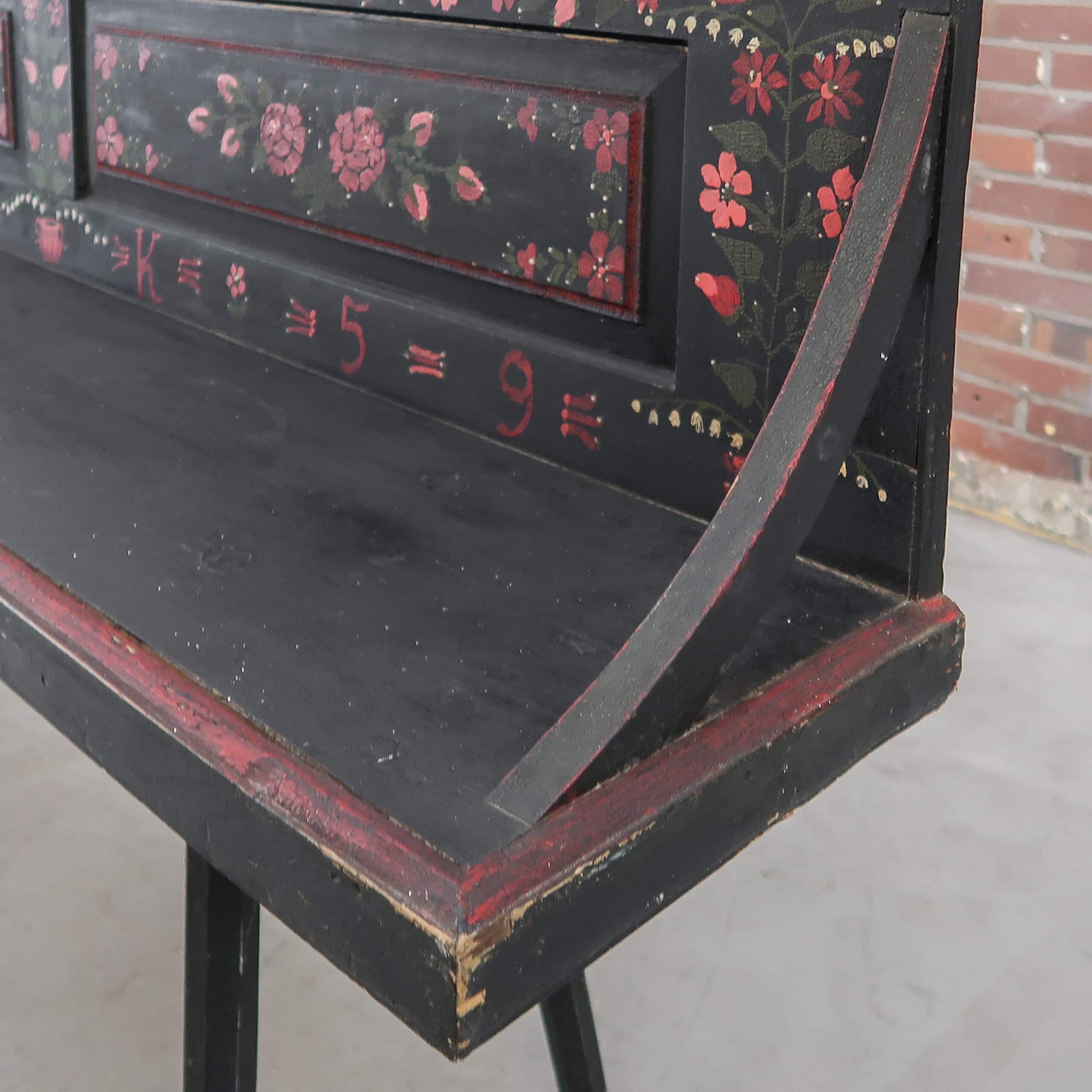 Handbeschilderde antieke bank – Bild 7