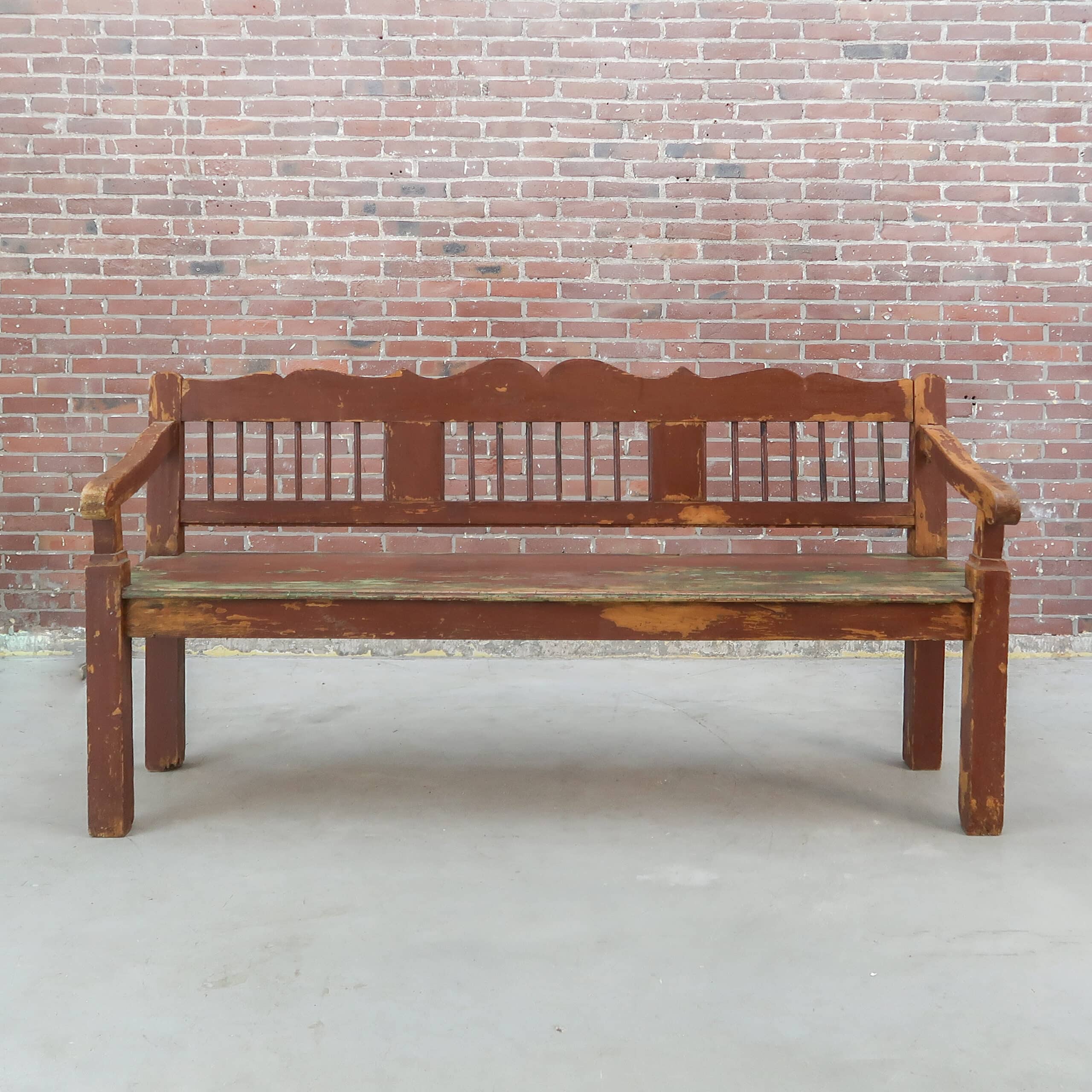 Brocante houten bank