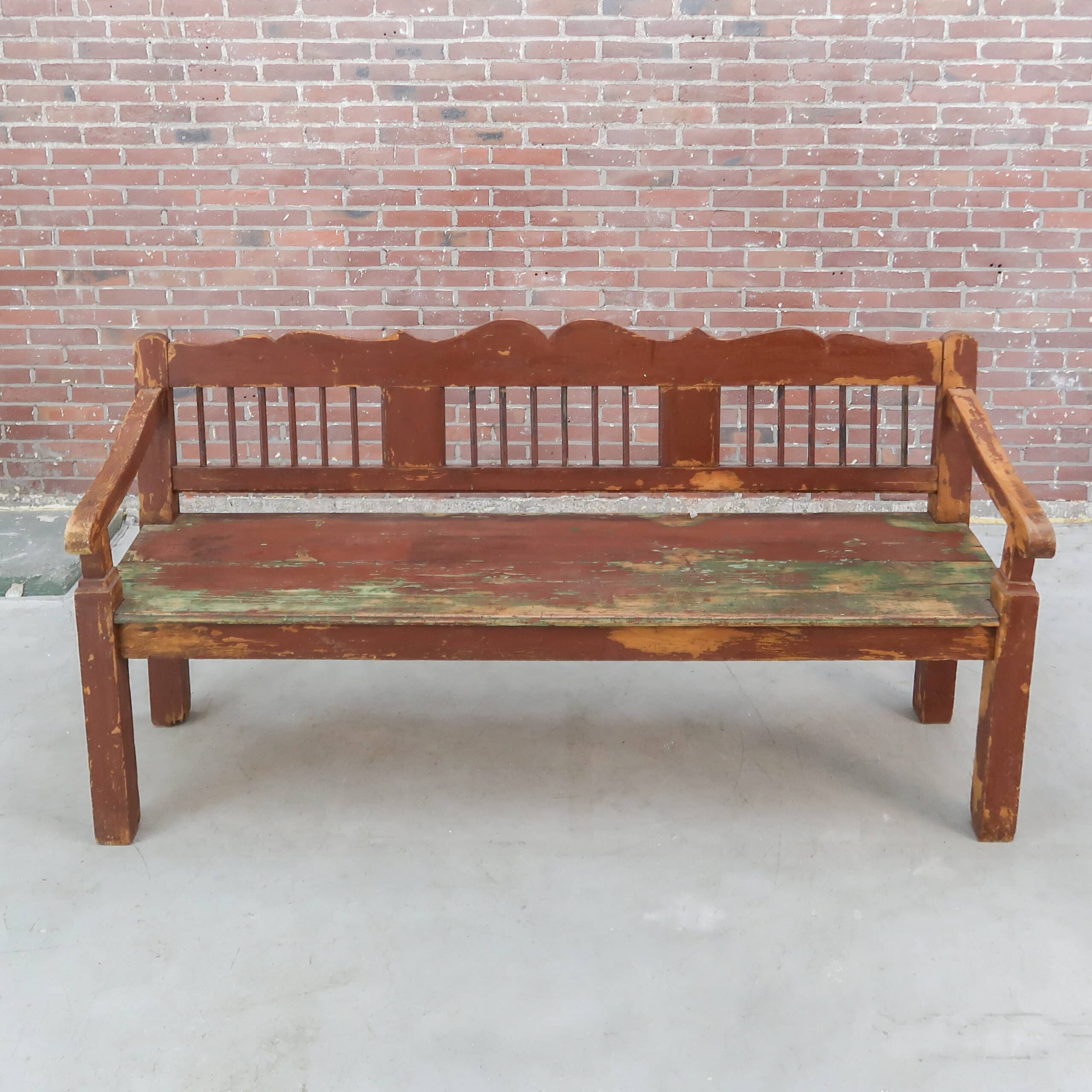 Brocante houten bank – Bild 2