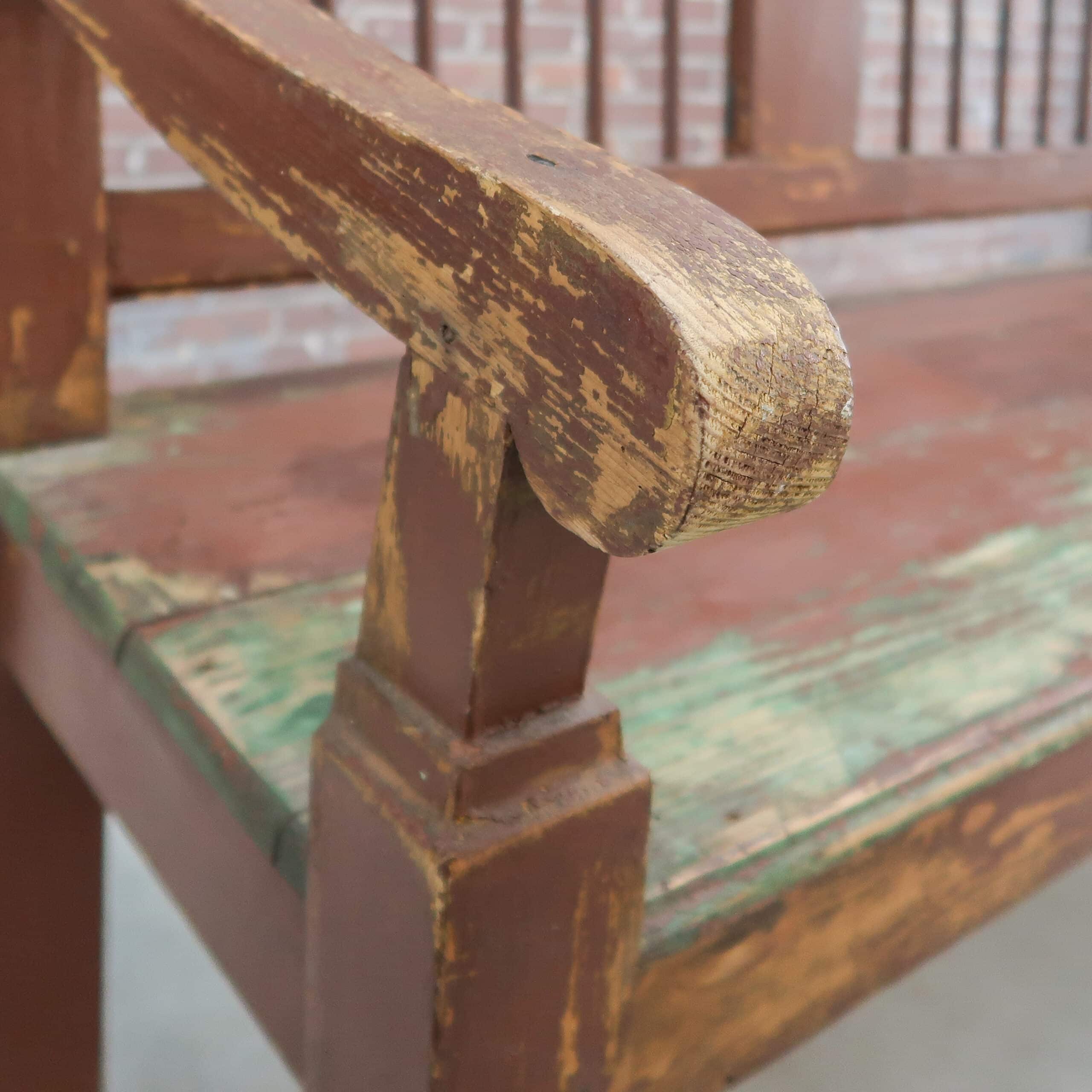 Brocante houten bank – Bild 4