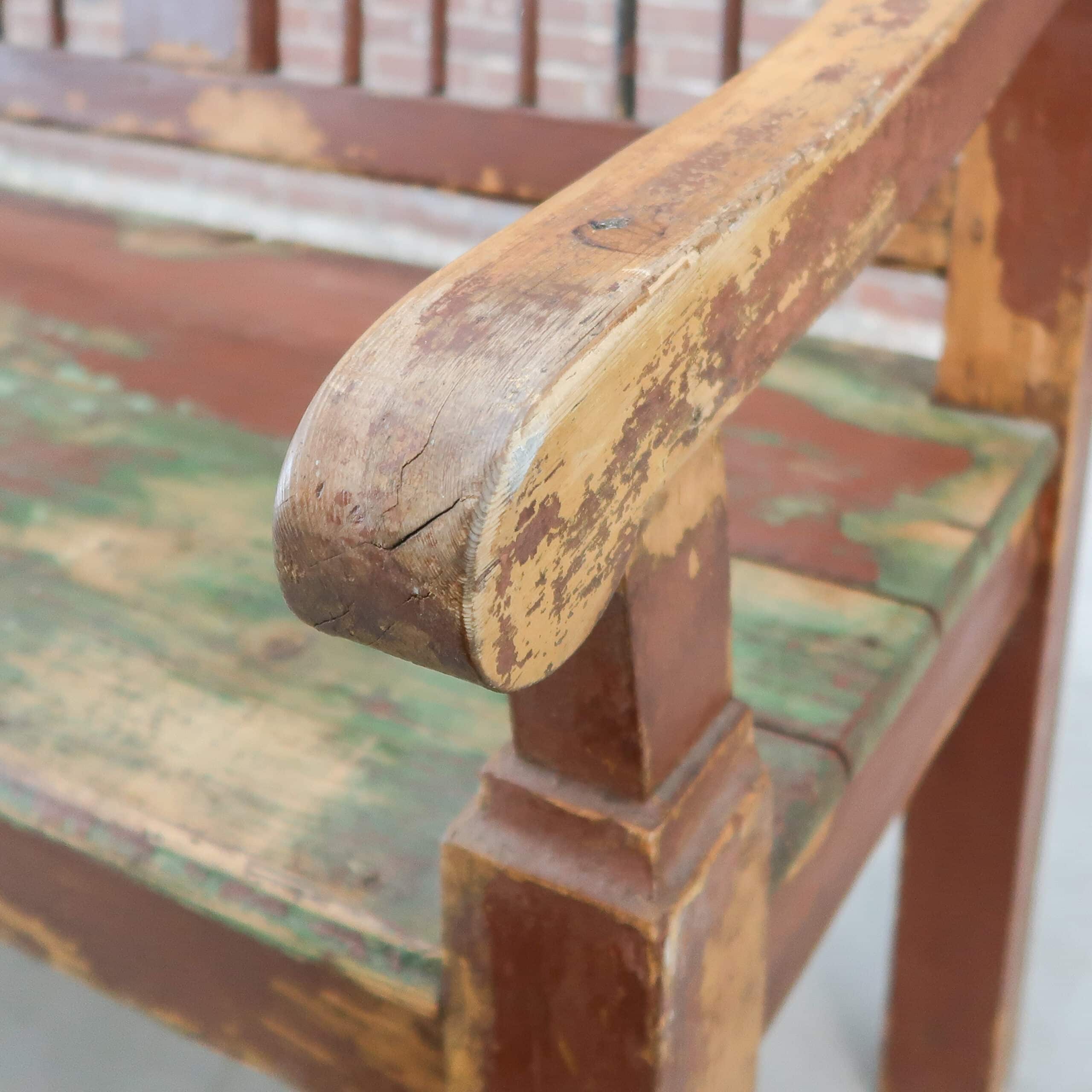Brocante houten bank – Bild 5