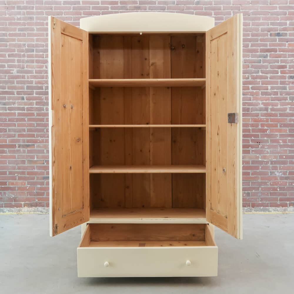 Brocante crème linnenkast - Afbeelding 2