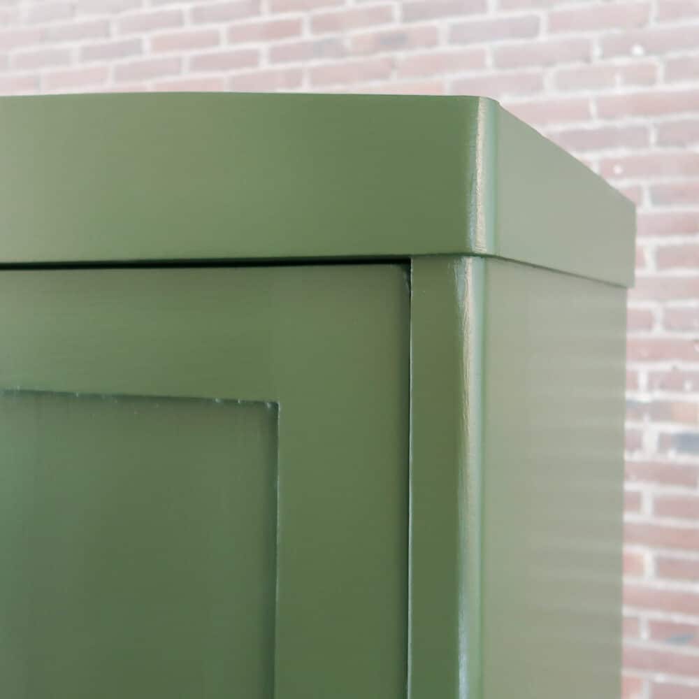 Brocante groene linnenkast - Afbeelding 4