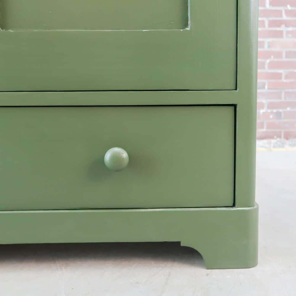 Brocante groene linnenkast - Afbeelding 6
