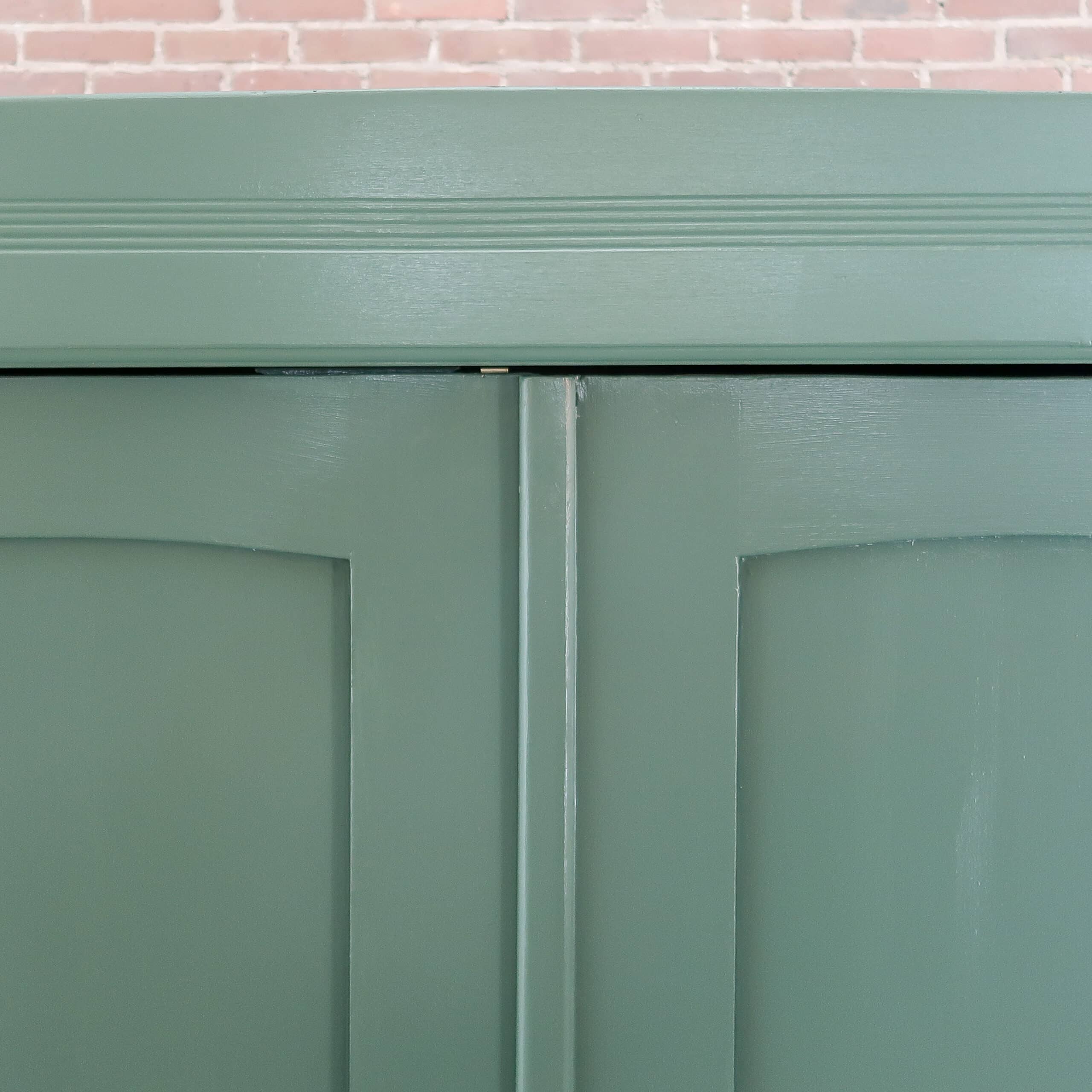 Brocante groene linnenkast - Afbeelding 3