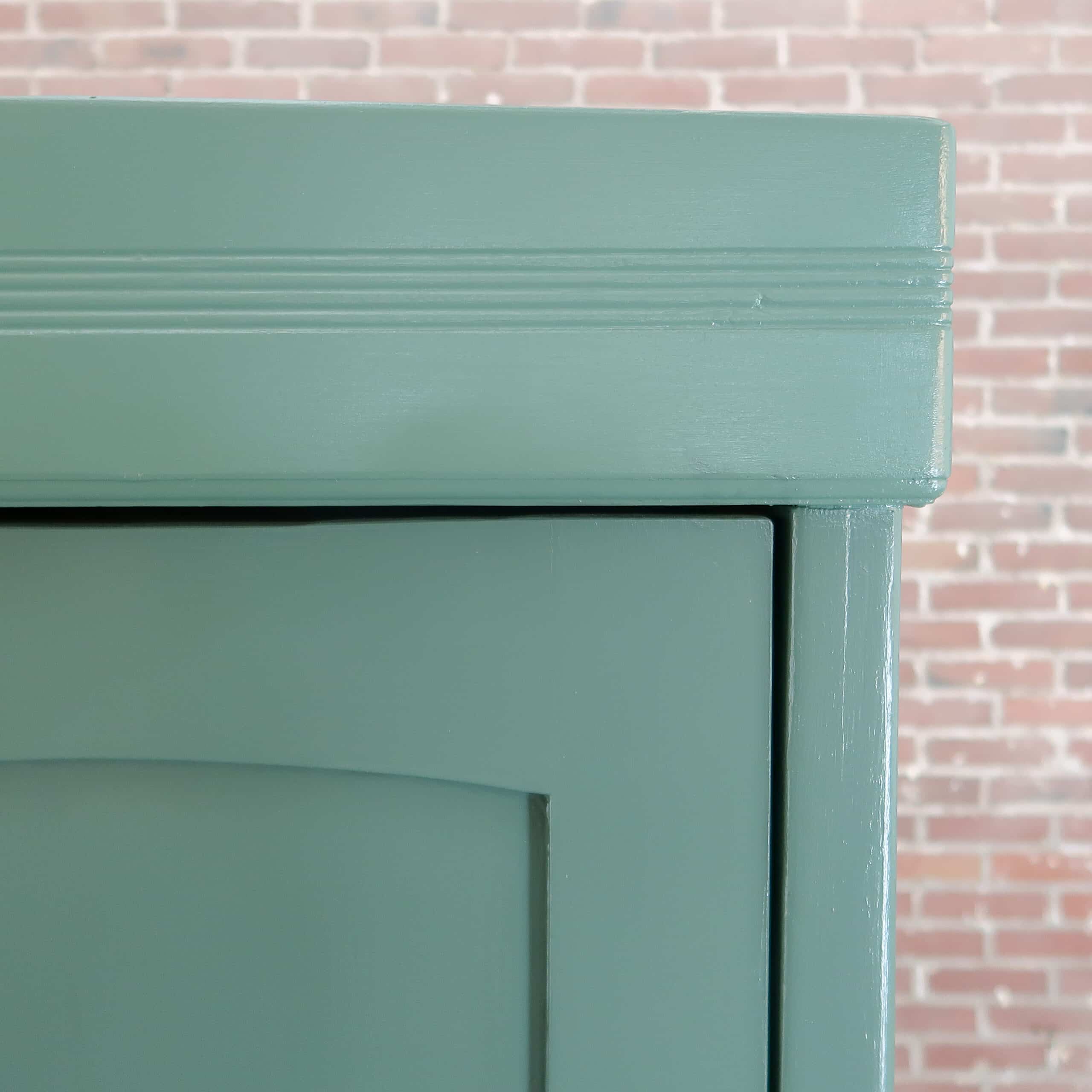 Brocante groene linnenkast - Afbeelding 4