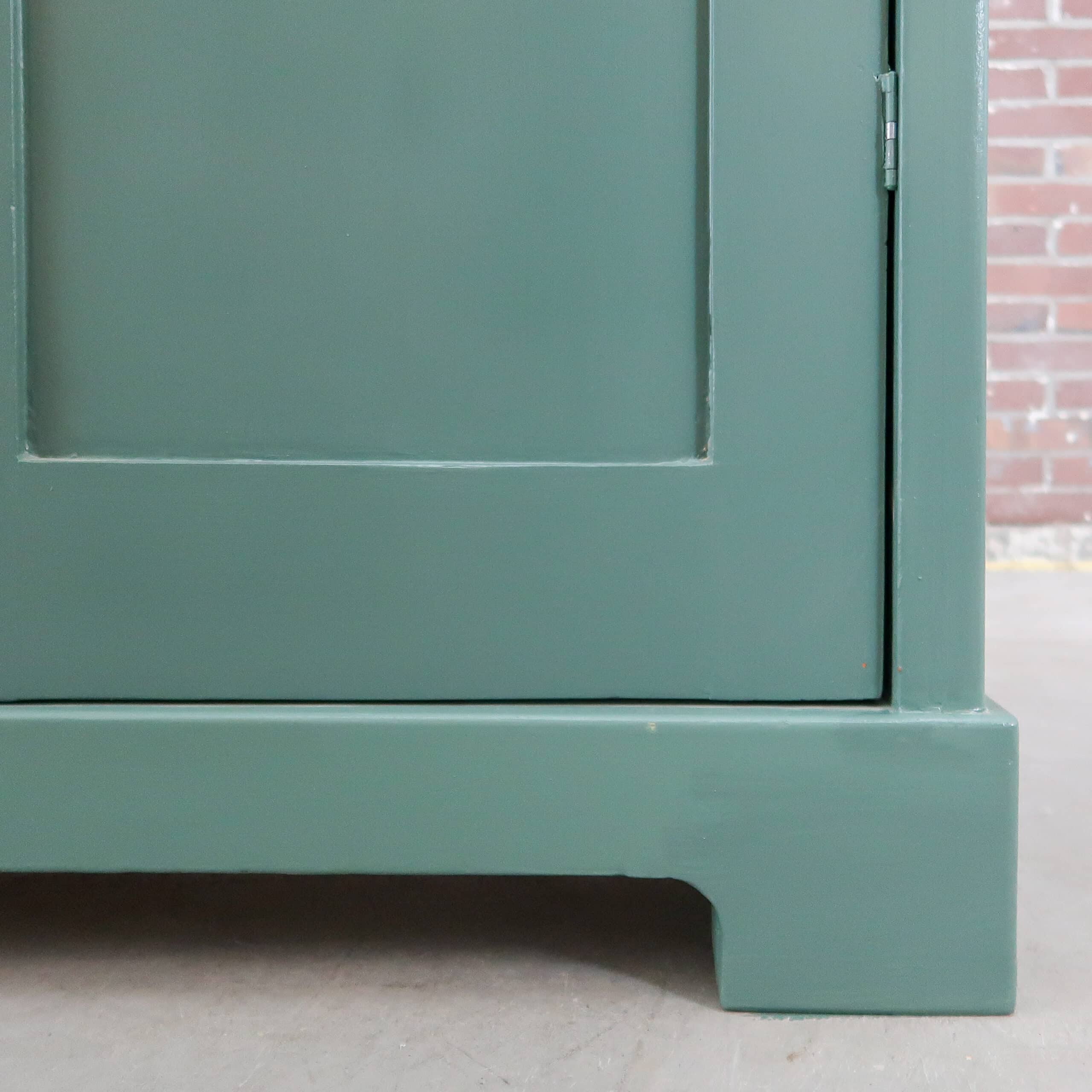 Brocante groene linnenkast - Afbeelding 6