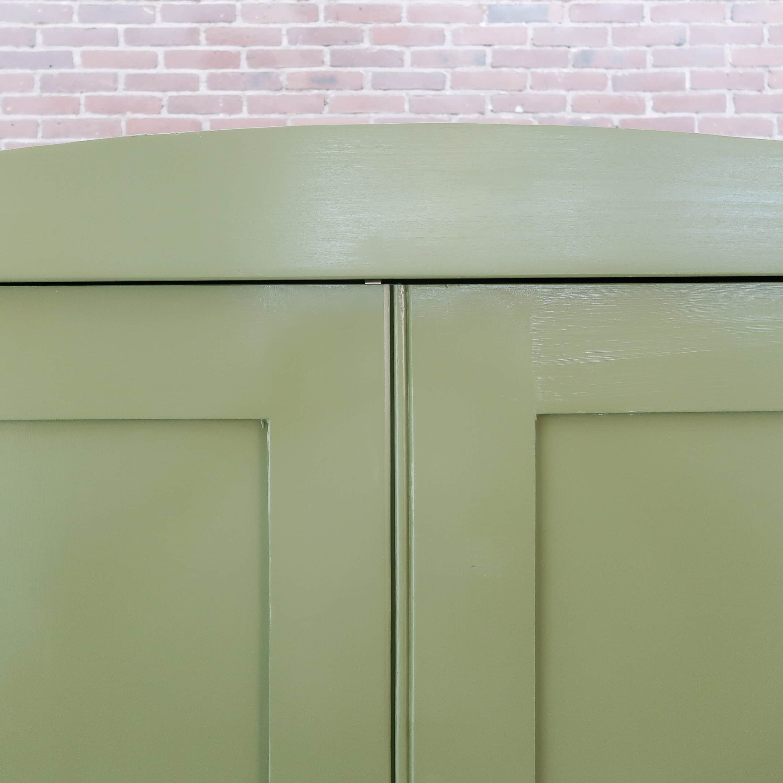 Brocante groene linnenkast - Afbeelding 3