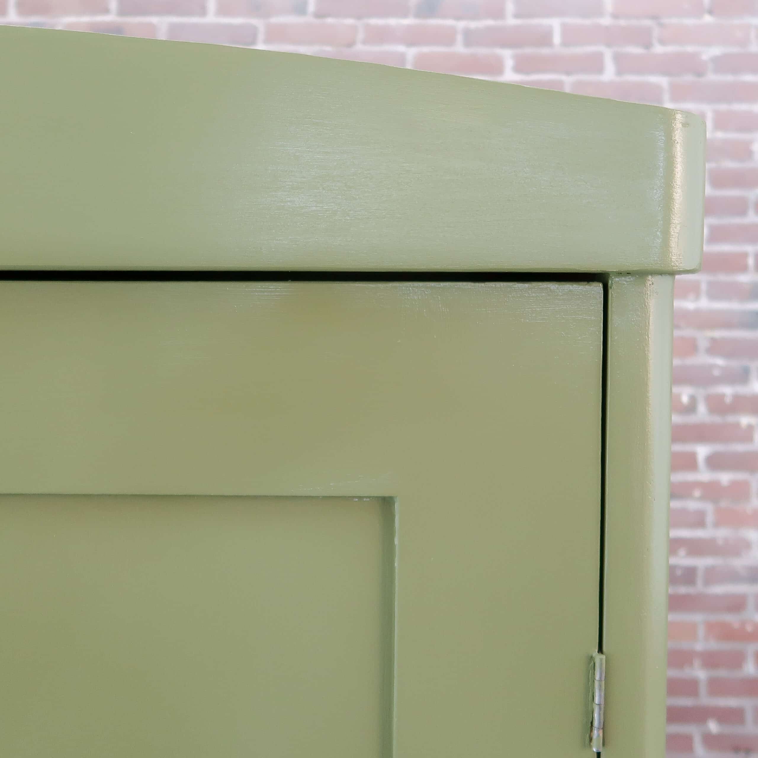 Brocante groene linnenkast - Afbeelding 4