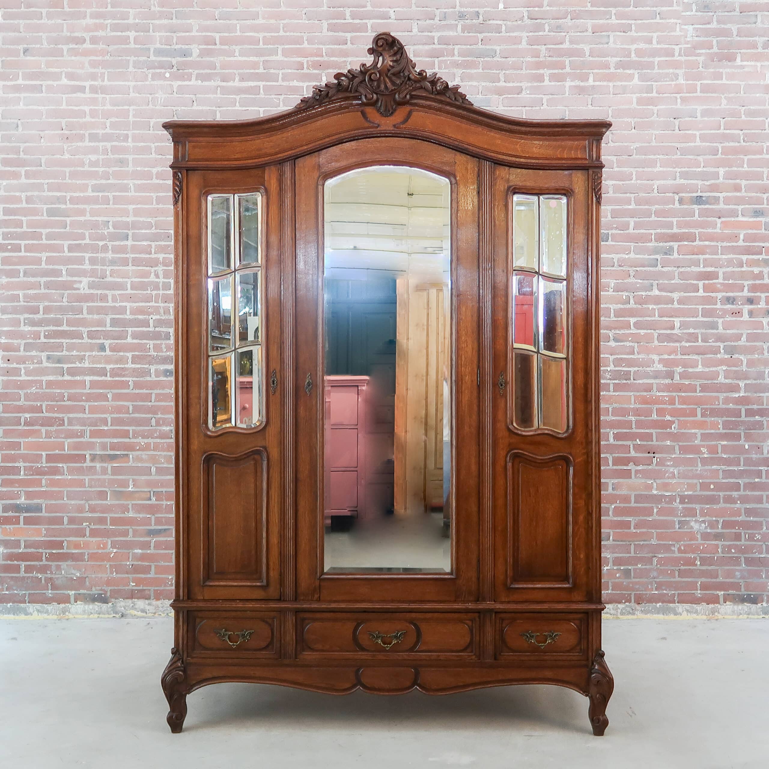 Antieke spiegelkast - demontabel