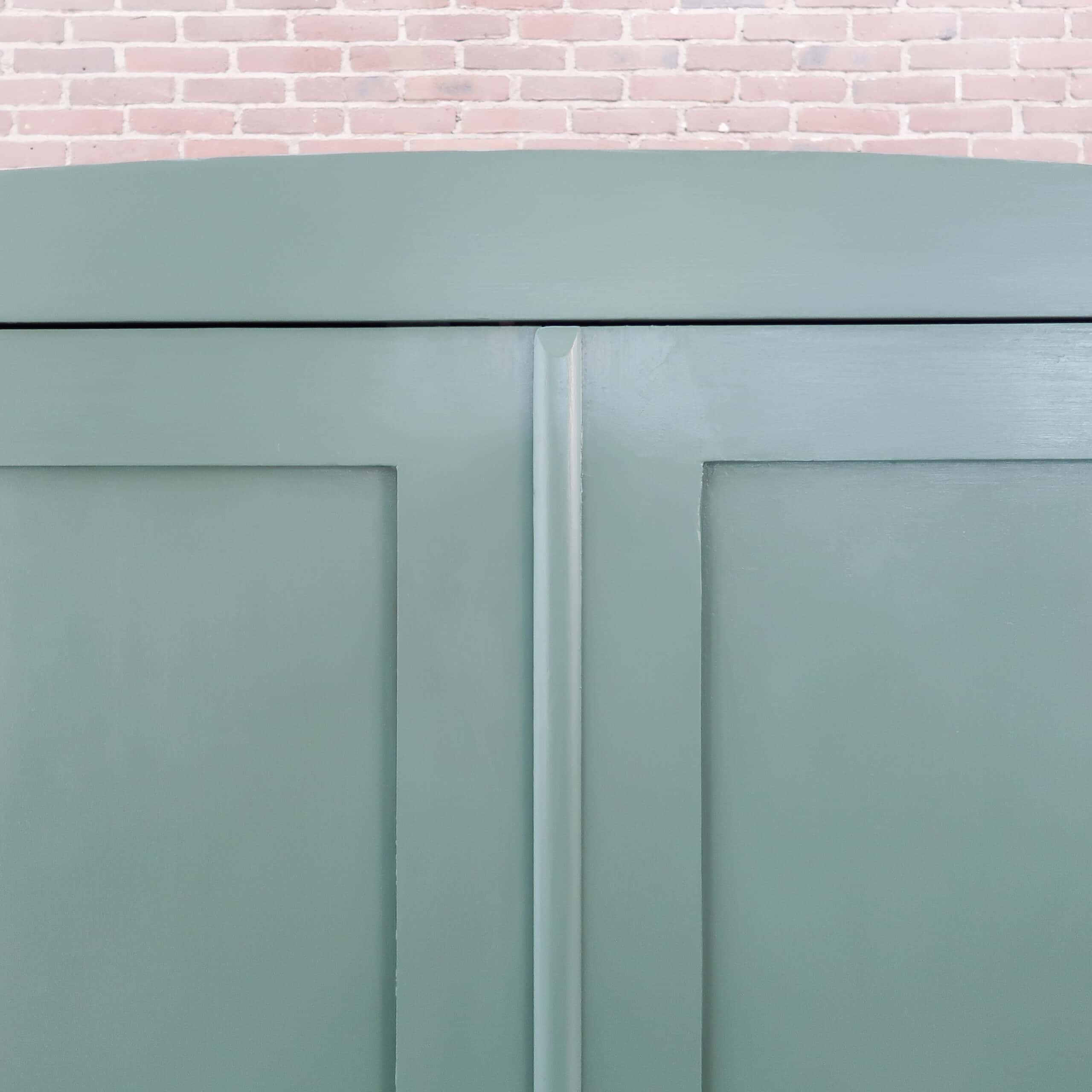 Brocante groene linnenkast - Afbeelding 3