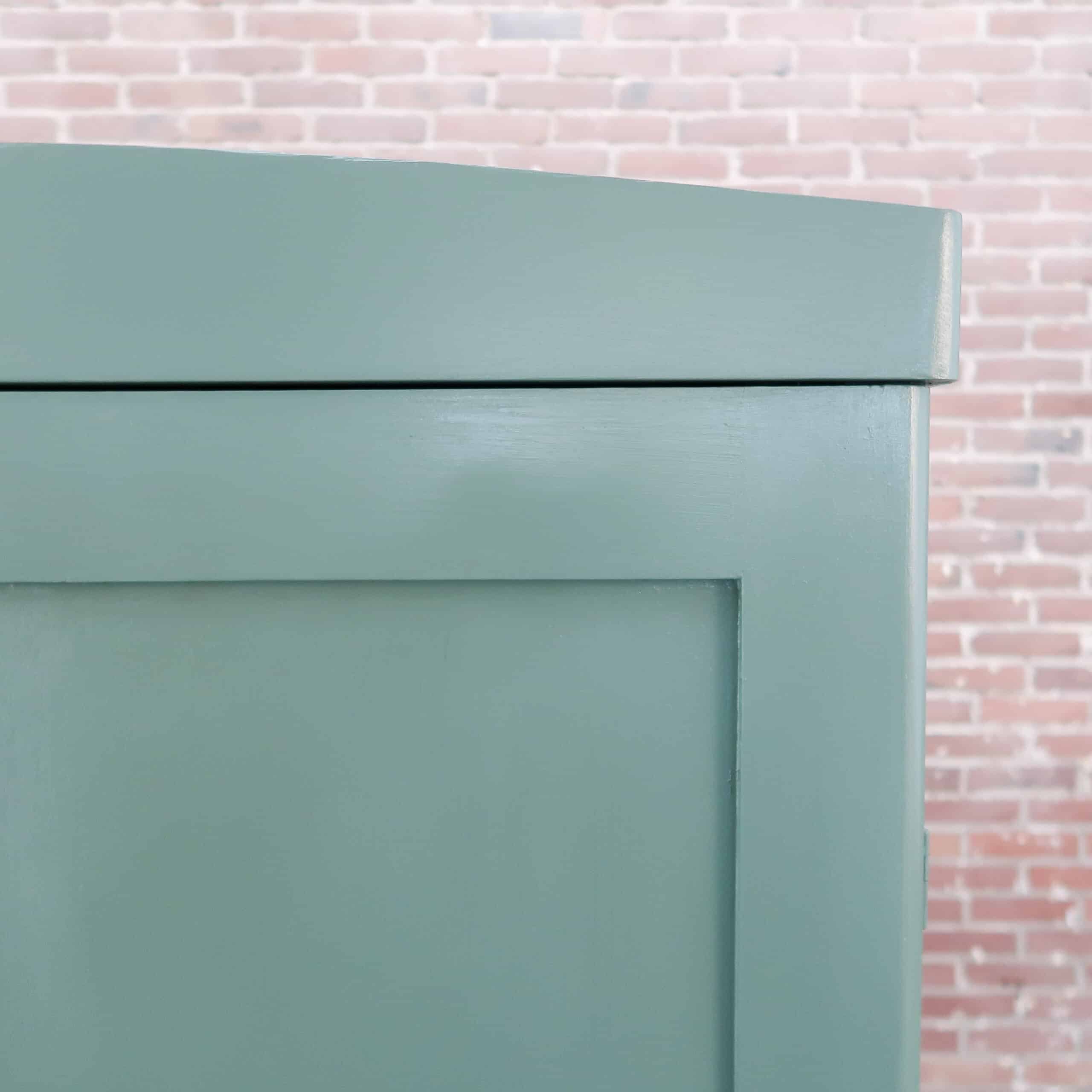 Brocante groene linnenkast - Afbeelding 4