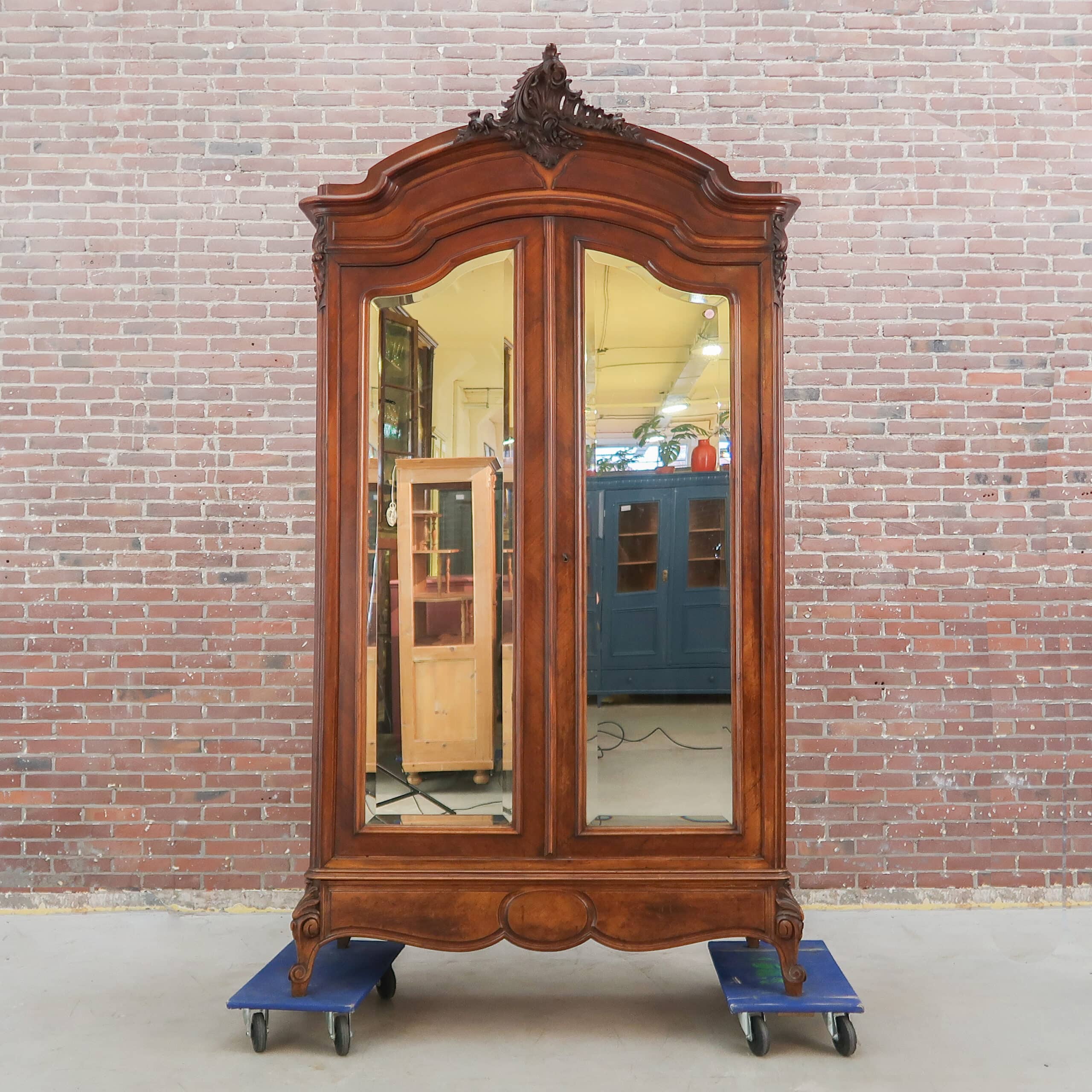 Antieke spiegelkast - demontabel - Afbeelding 2