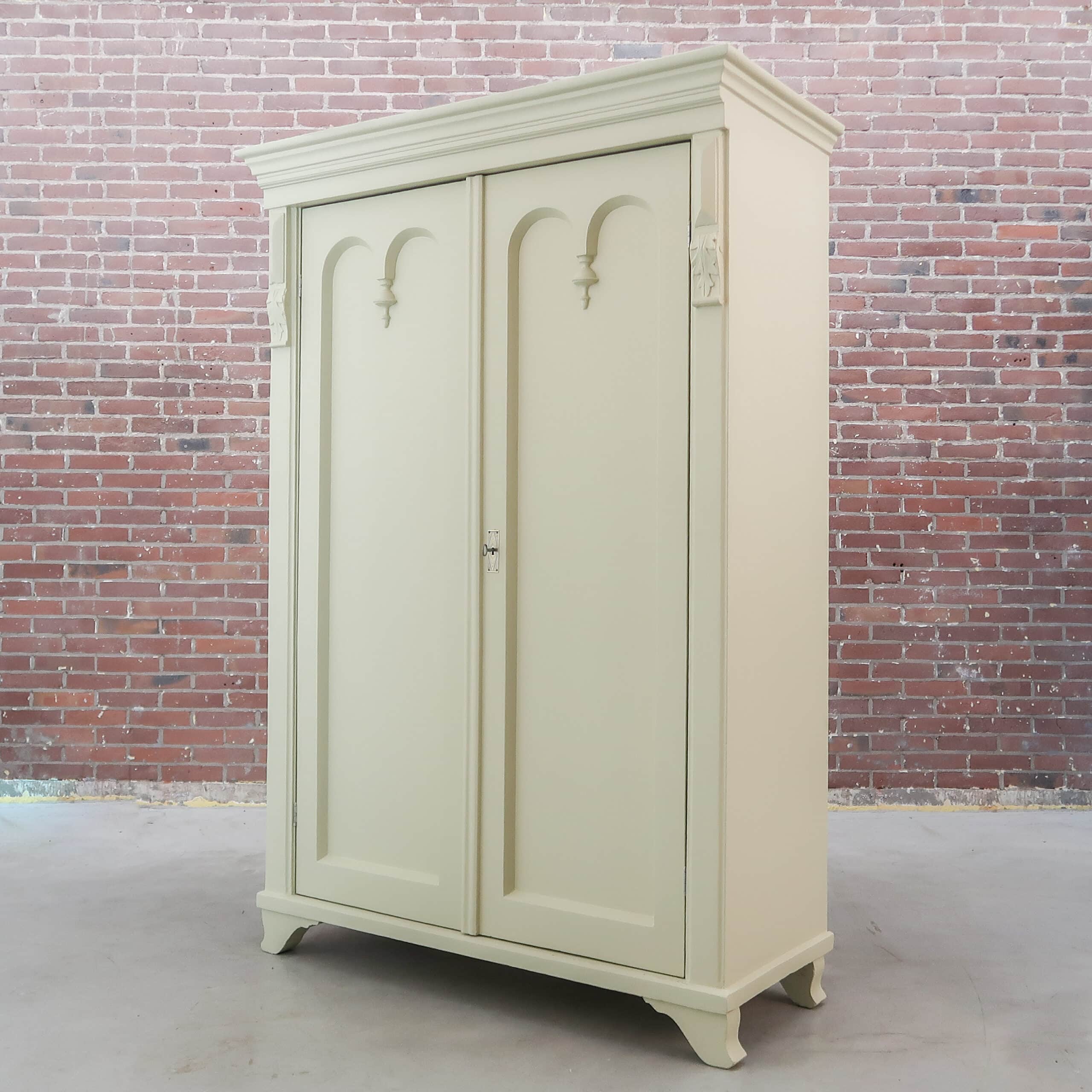 Brocante crème linnenkast - Afbeelding 9