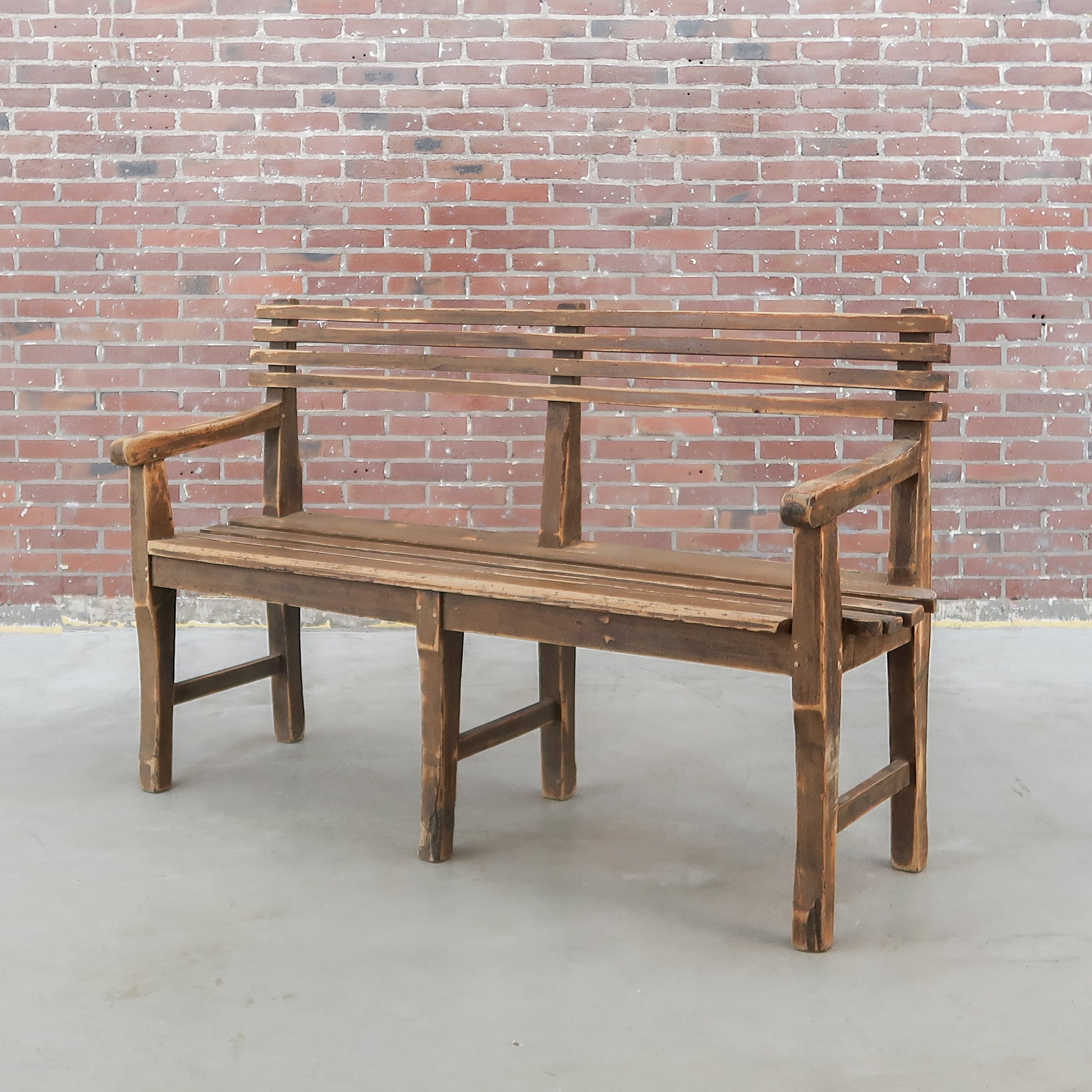 Brocante houten bank