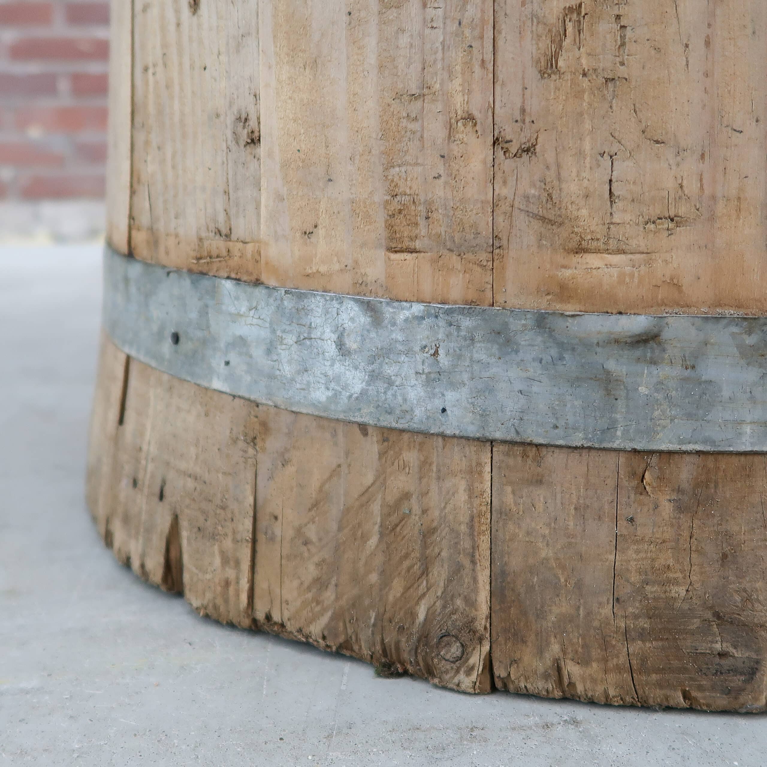 Antieke houten kuip / ton - Afbeelding 5