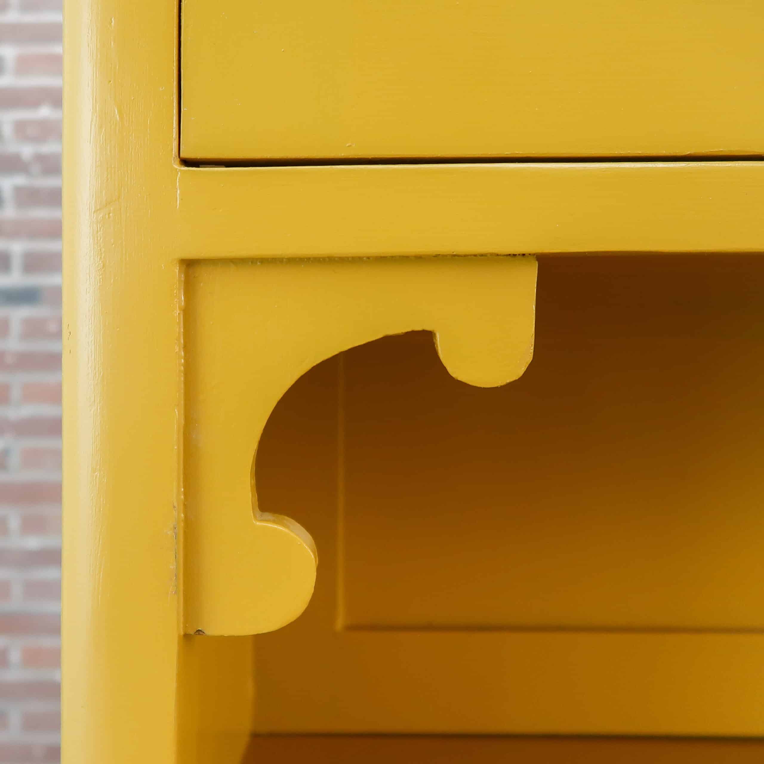 Brocante gele buffetkast - Afbeelding 5