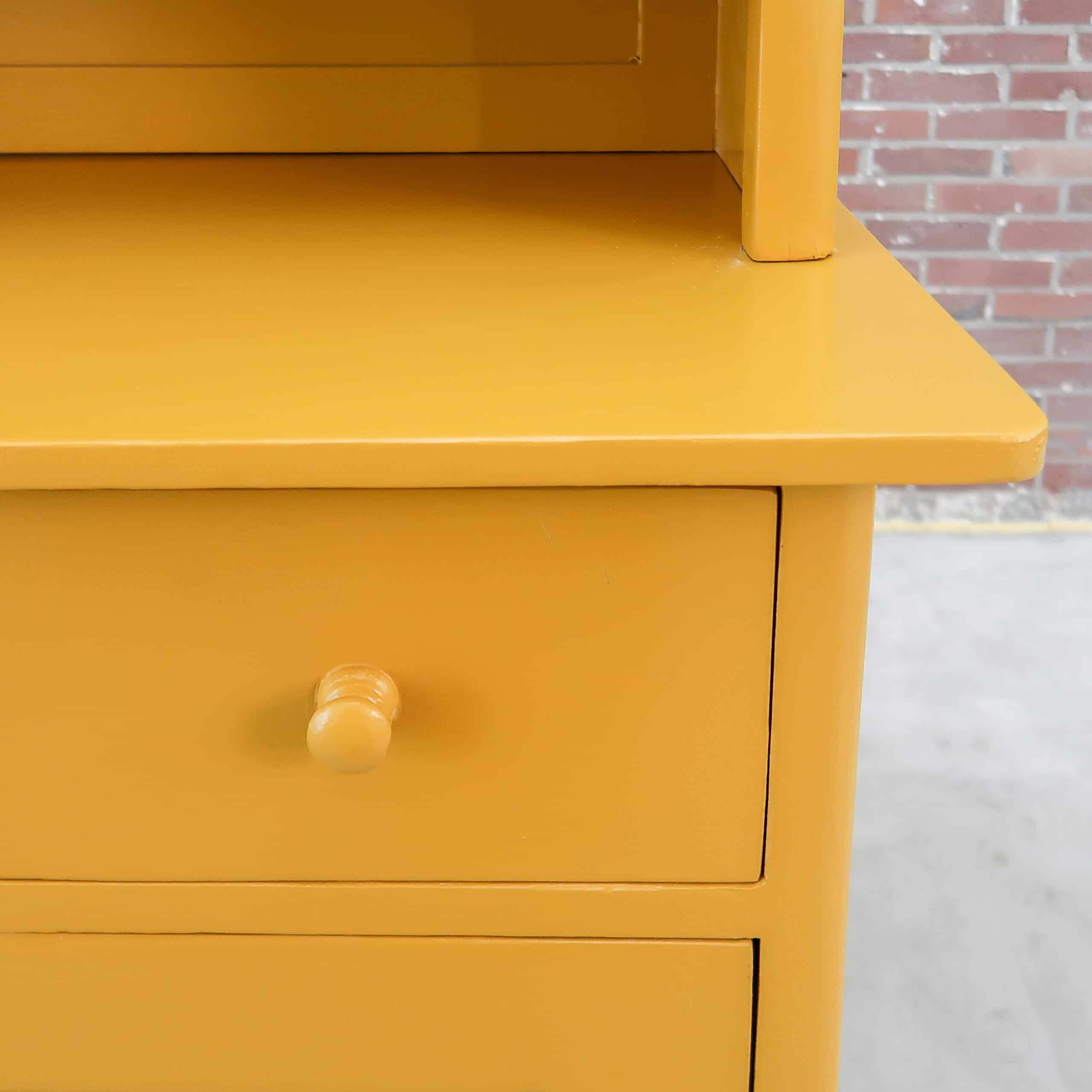 Brocante gele buffetkast - Afbeelding 6