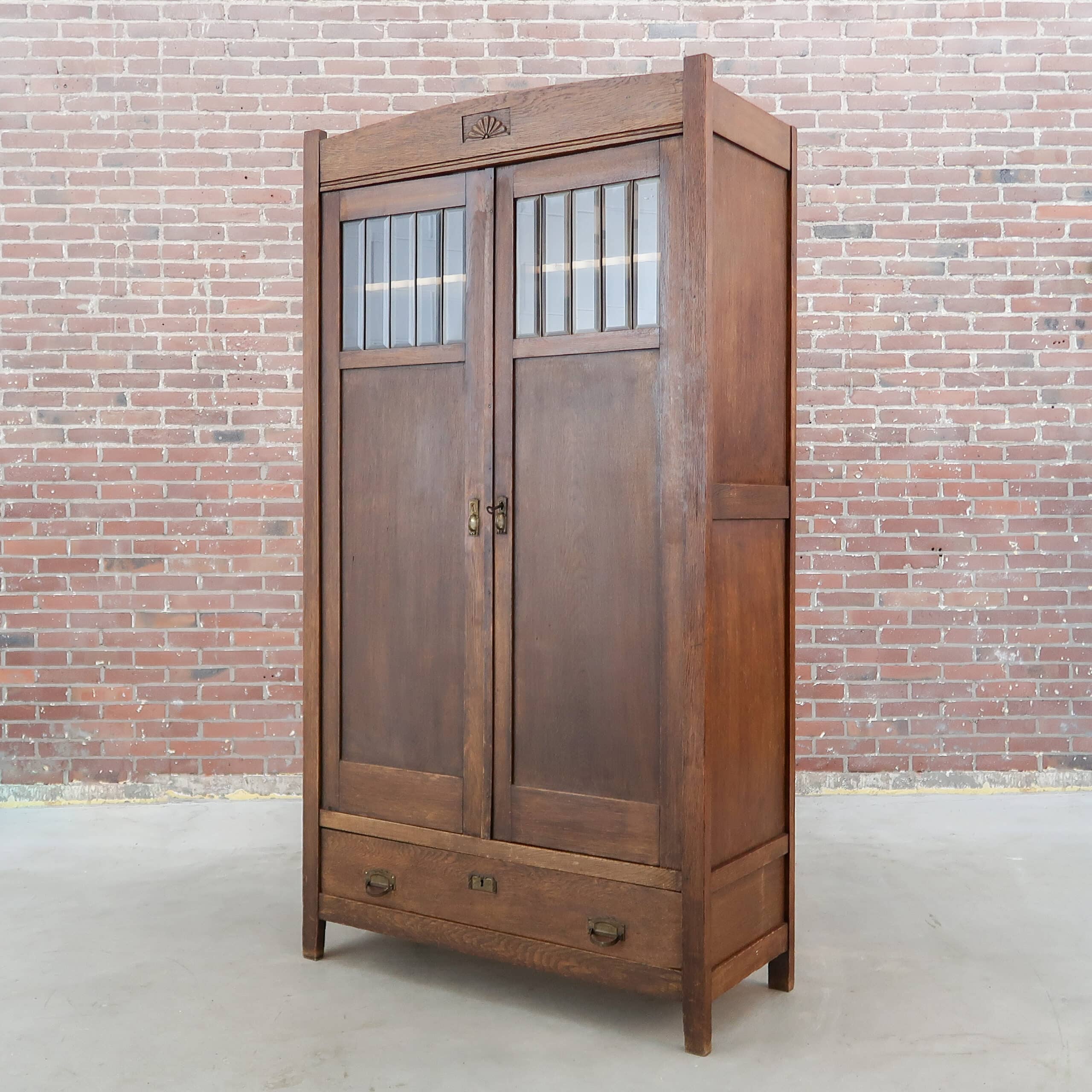 Antieke eikenhouten kast - Afbeelding 7