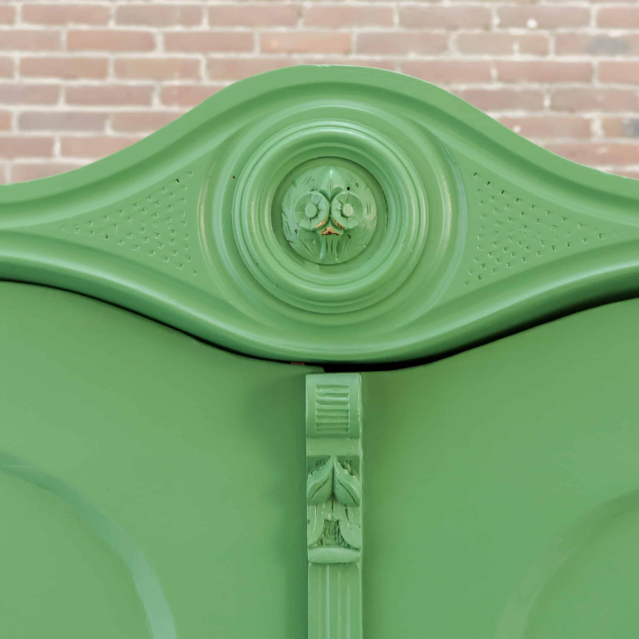 Brocante groene linnenkast - Afbeelding 3